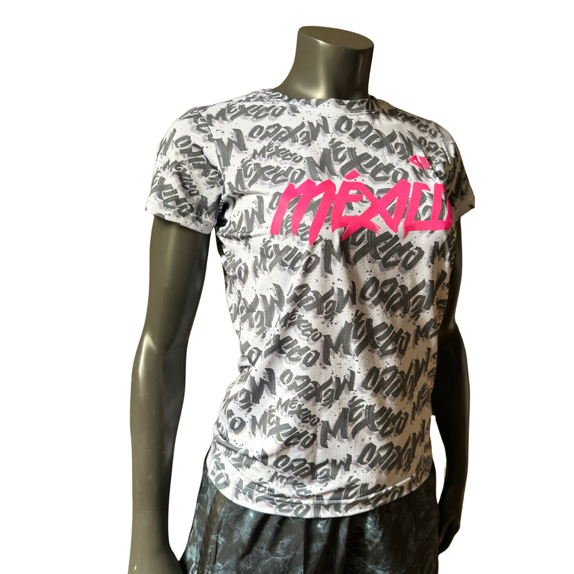 Playera Manga Corta México neón gray Dama