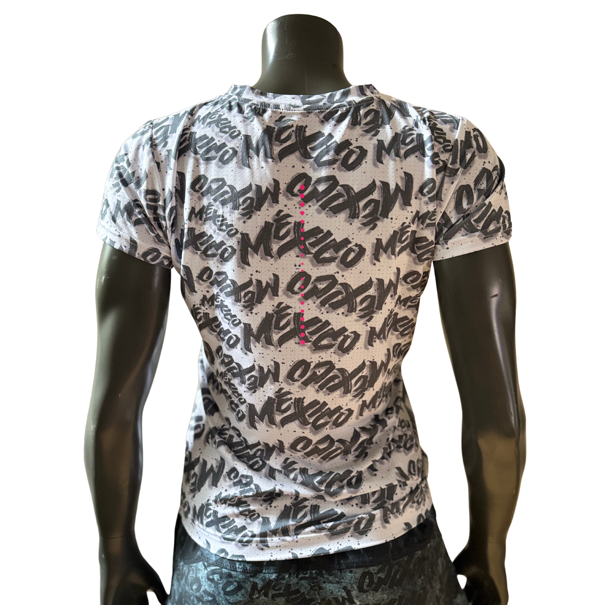 Playera Manga Corta México neón gray Dama