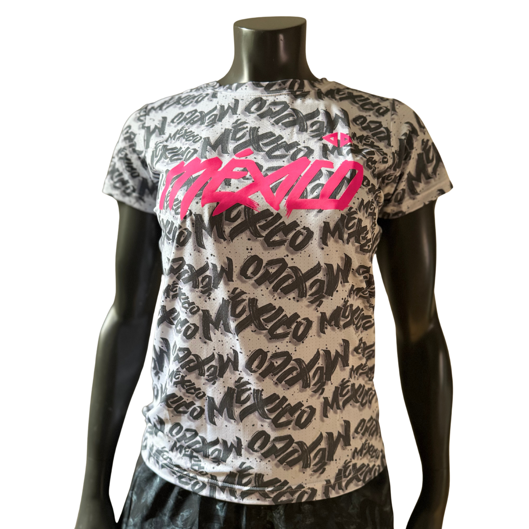 Playera Manga Corta México neón gray Dama