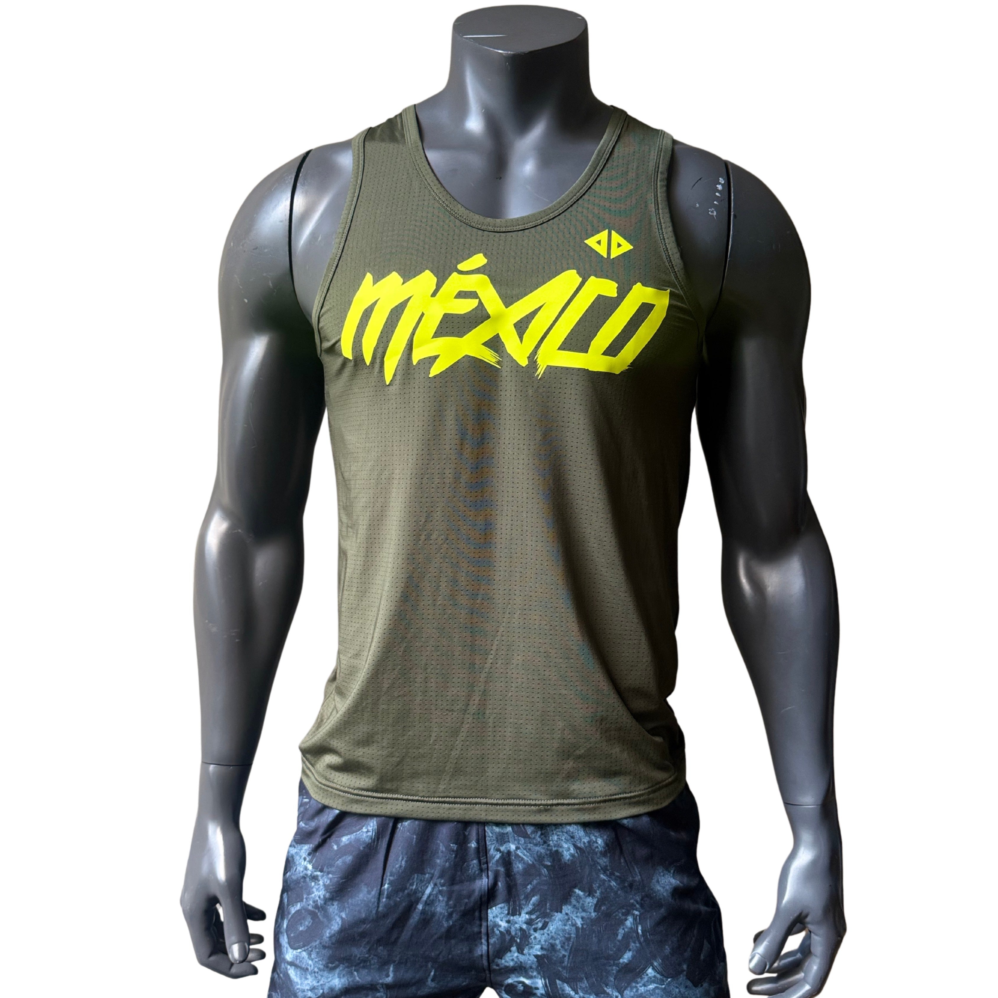 Camiseta México verde con amarillo Caballero