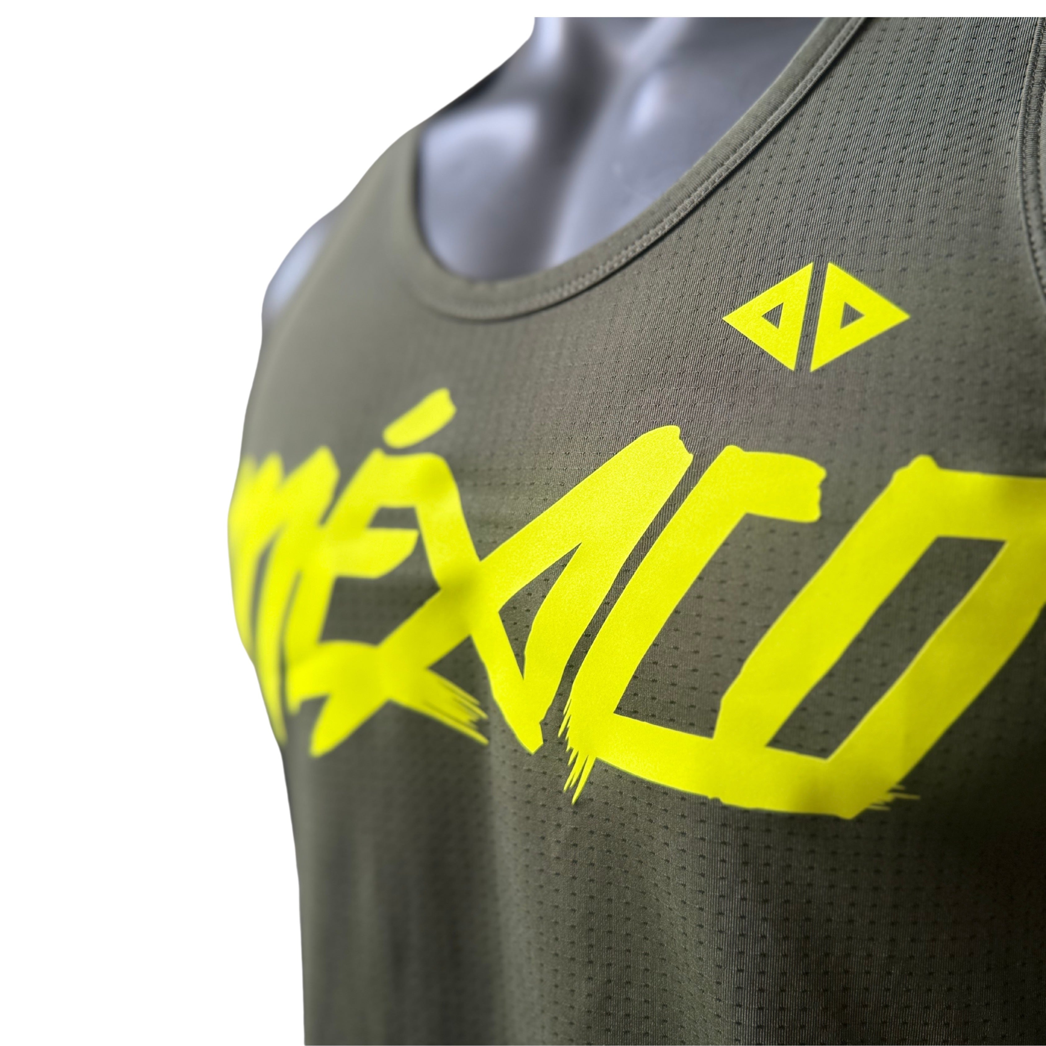 Camiseta México verde con amarillo Caballero