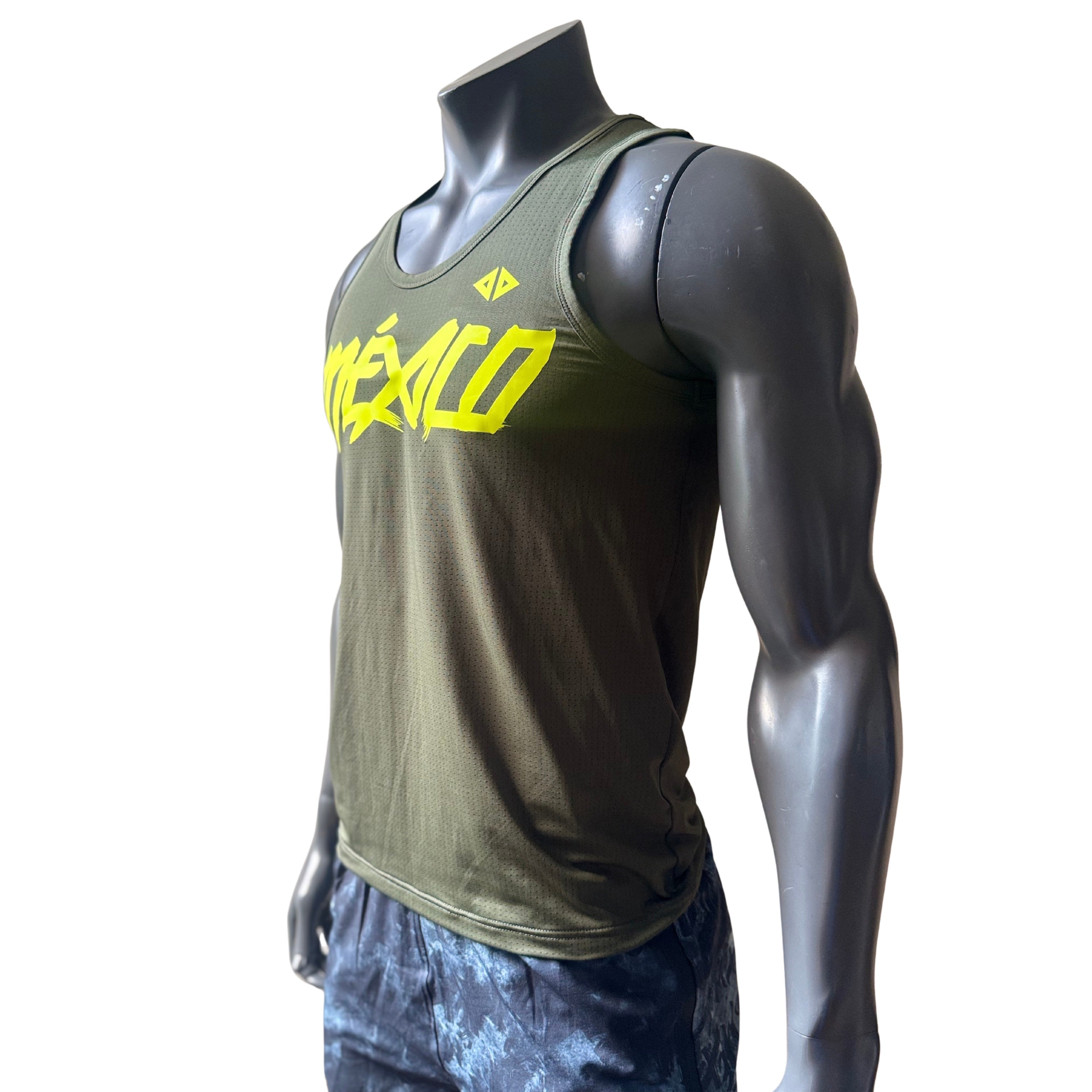 Camiseta México verde con amarillo Caballero