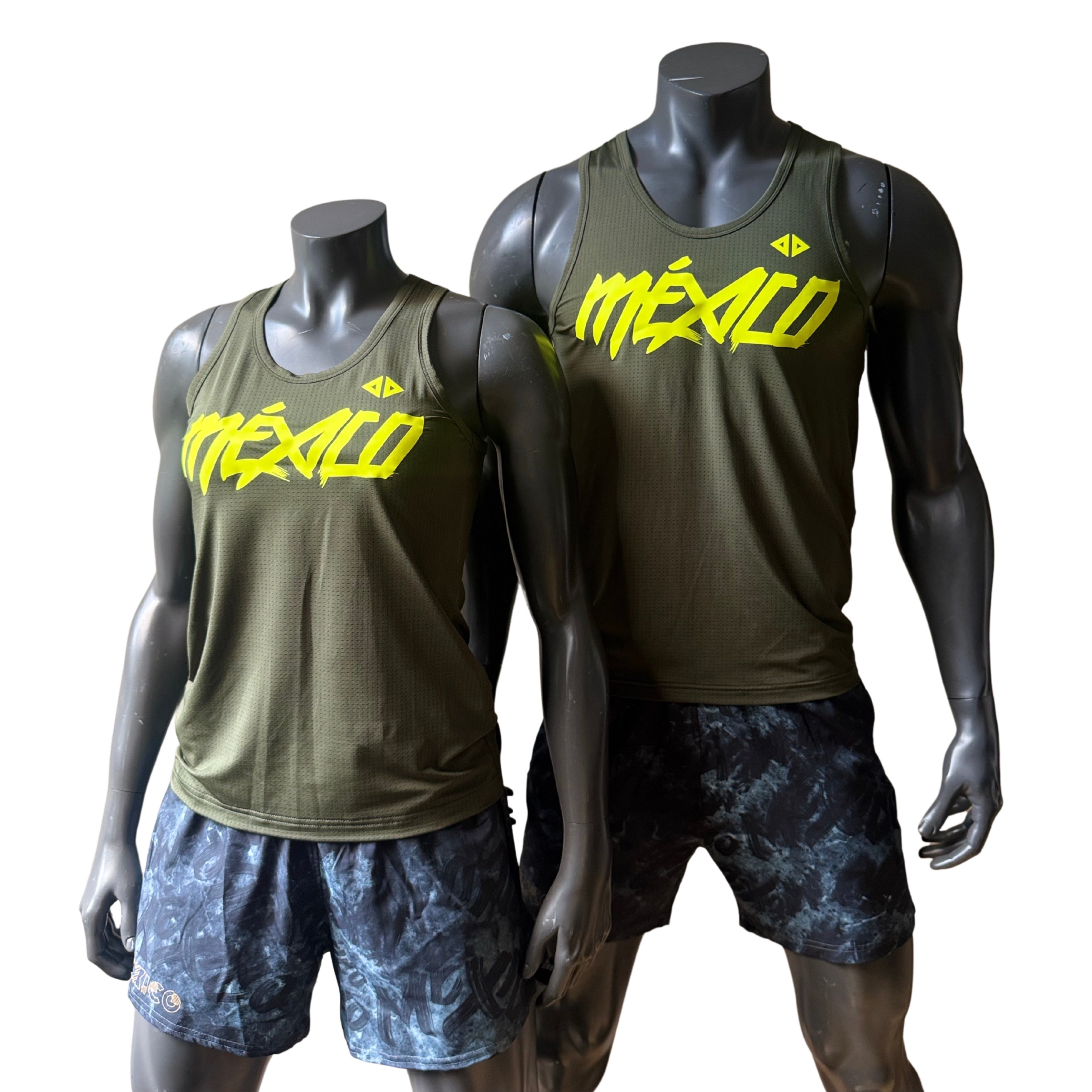 Camiseta México verde con amarillo Caballero