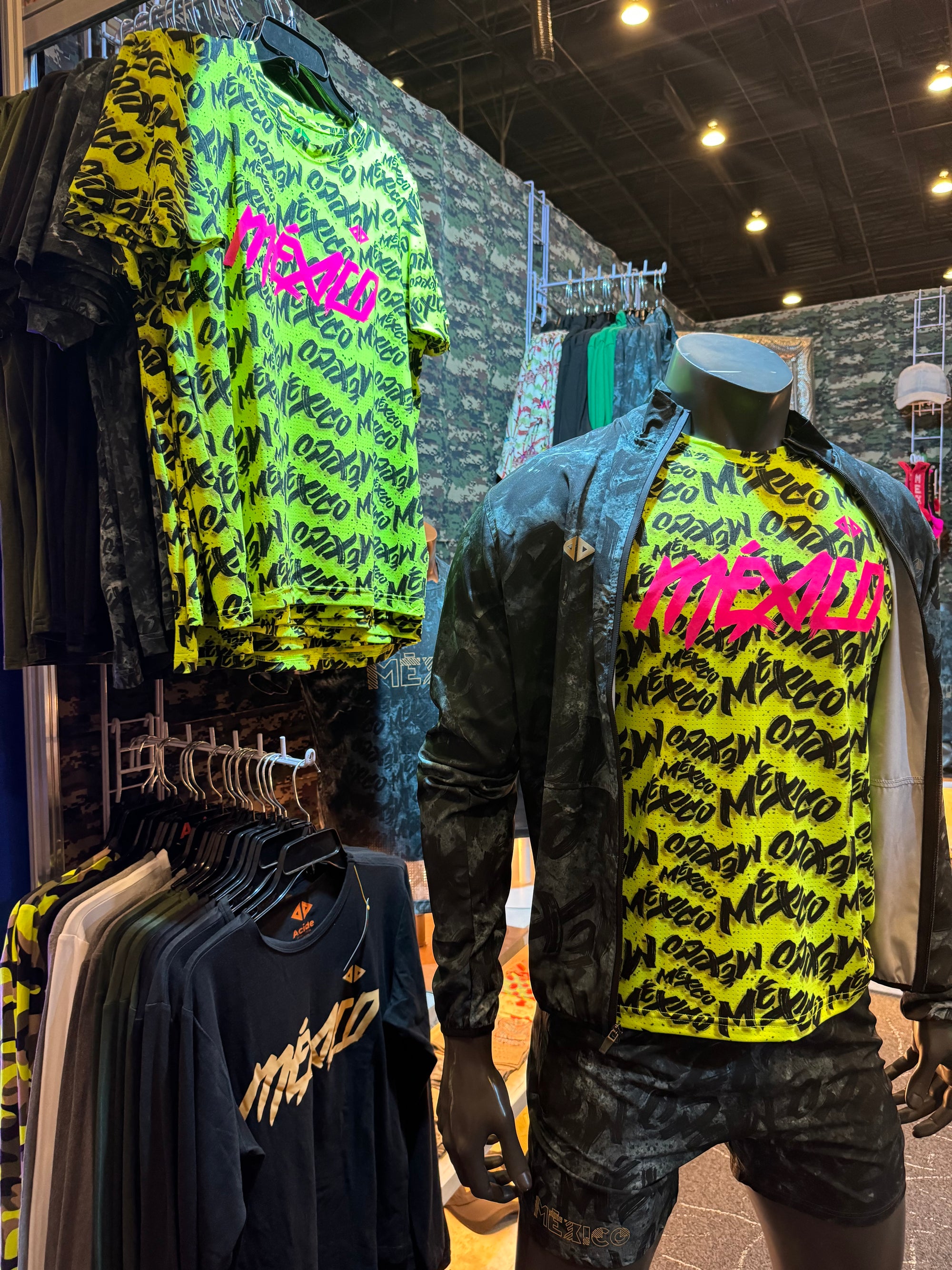 Playera Manga Corta México neón  Caballero