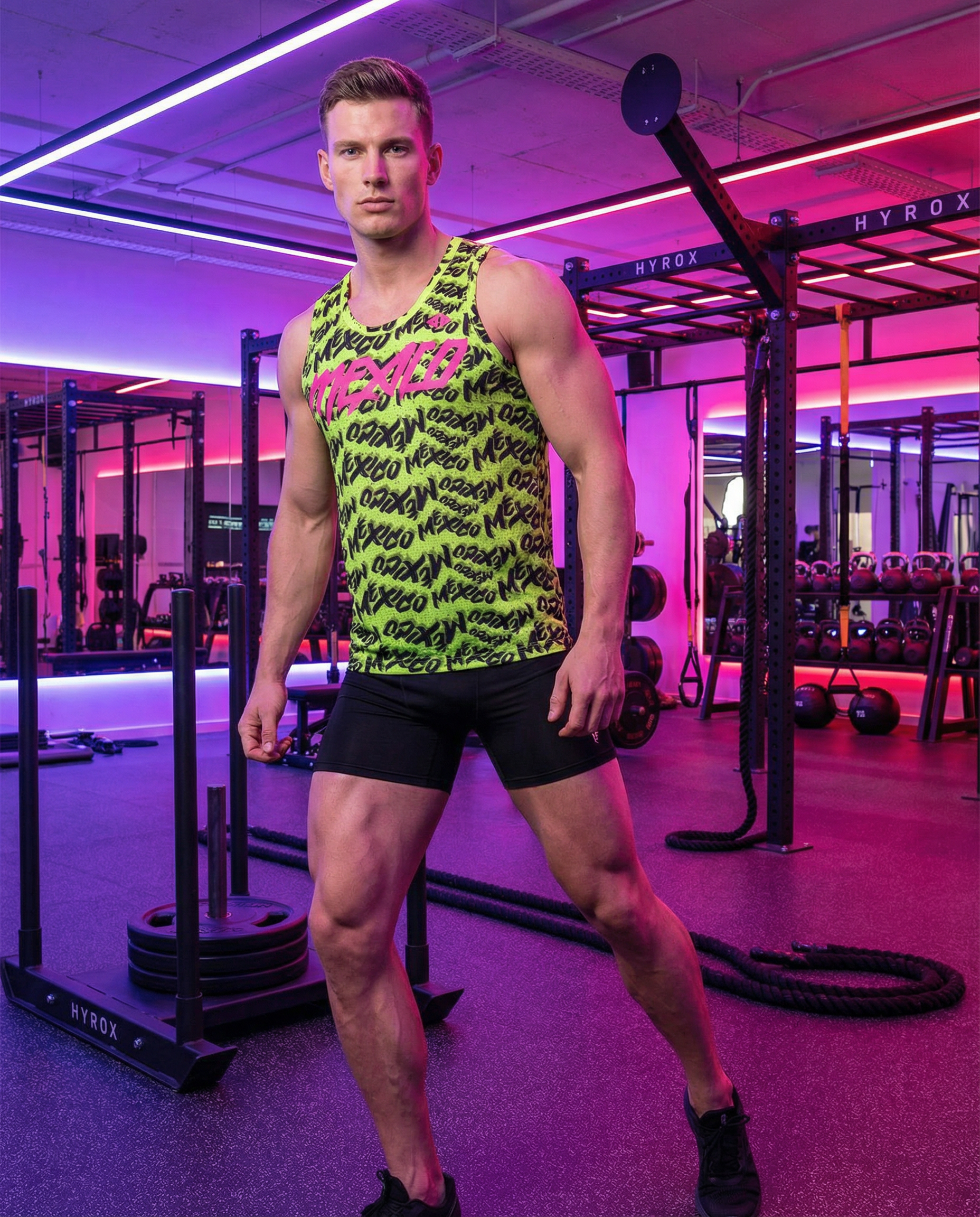 Camiseta Olímpica México neón Caballero PRO