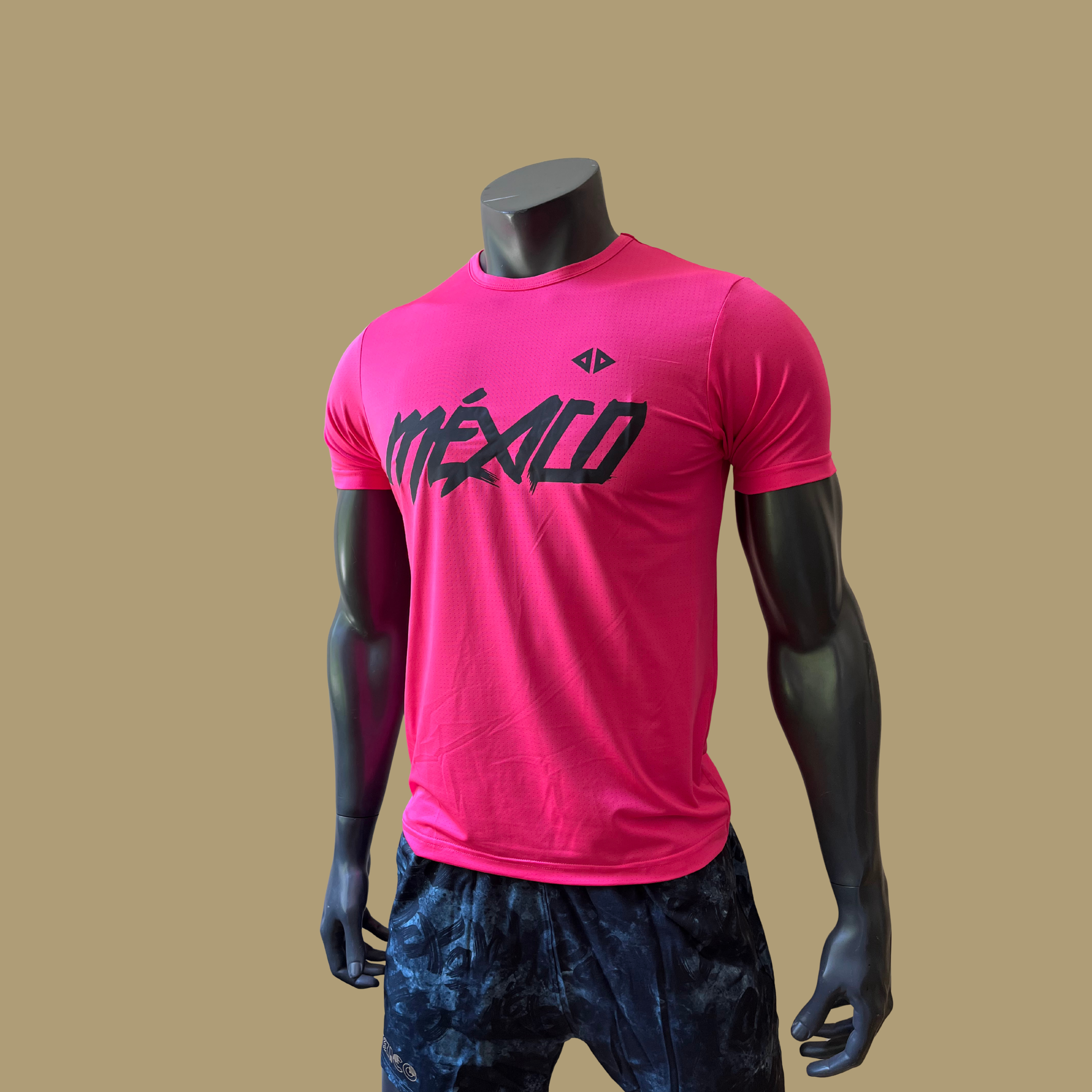Playera México rosa neón caballero