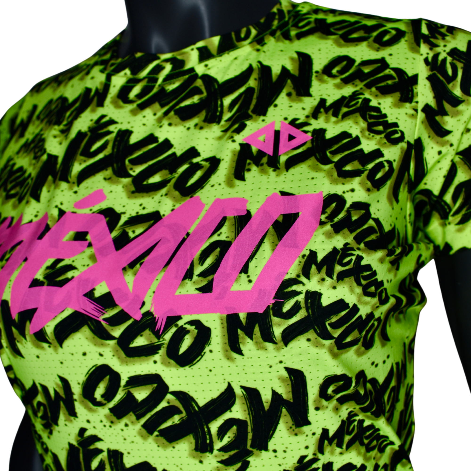Playera Manga Corta México neón Dama