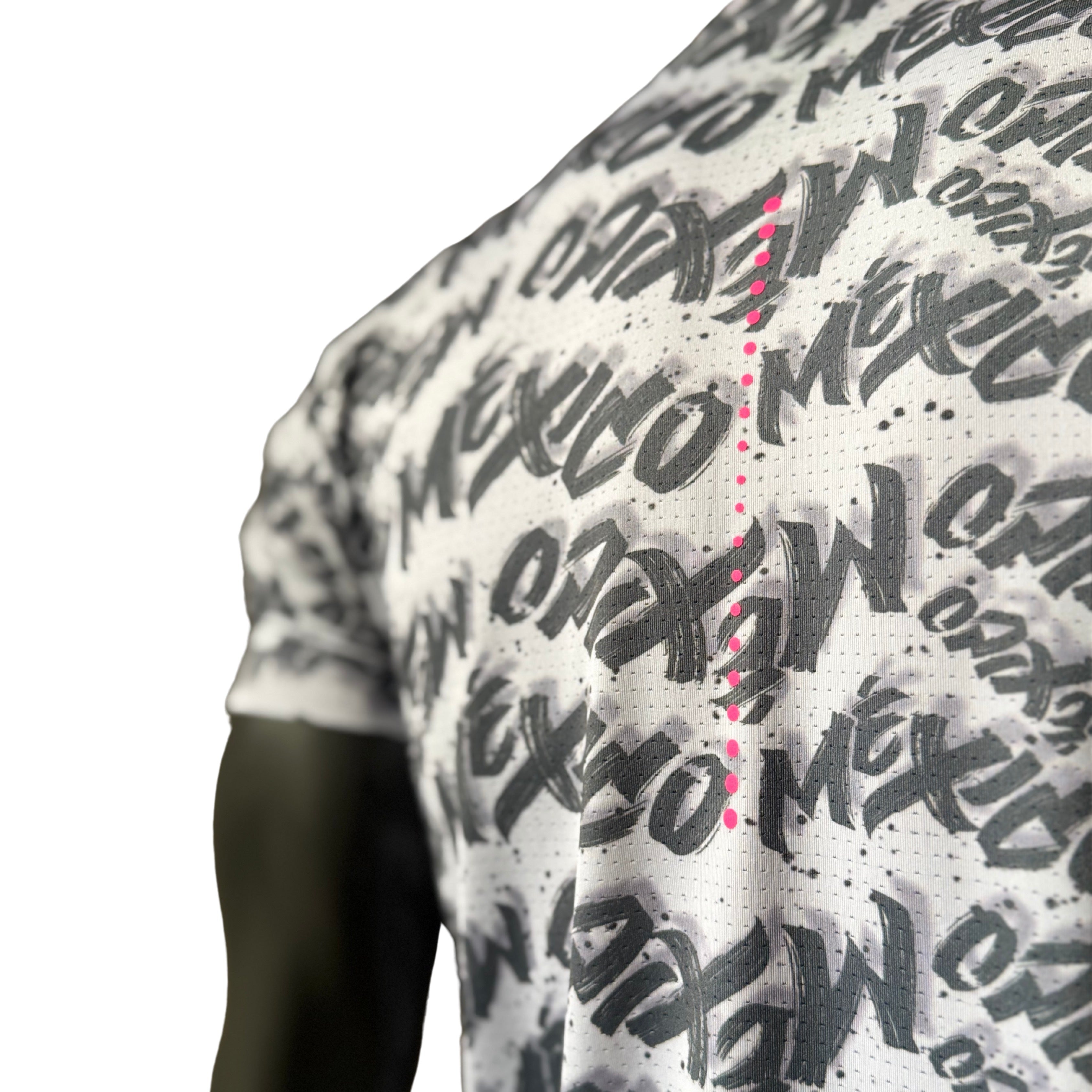 Playera Manga Corta México neón gray Caballero