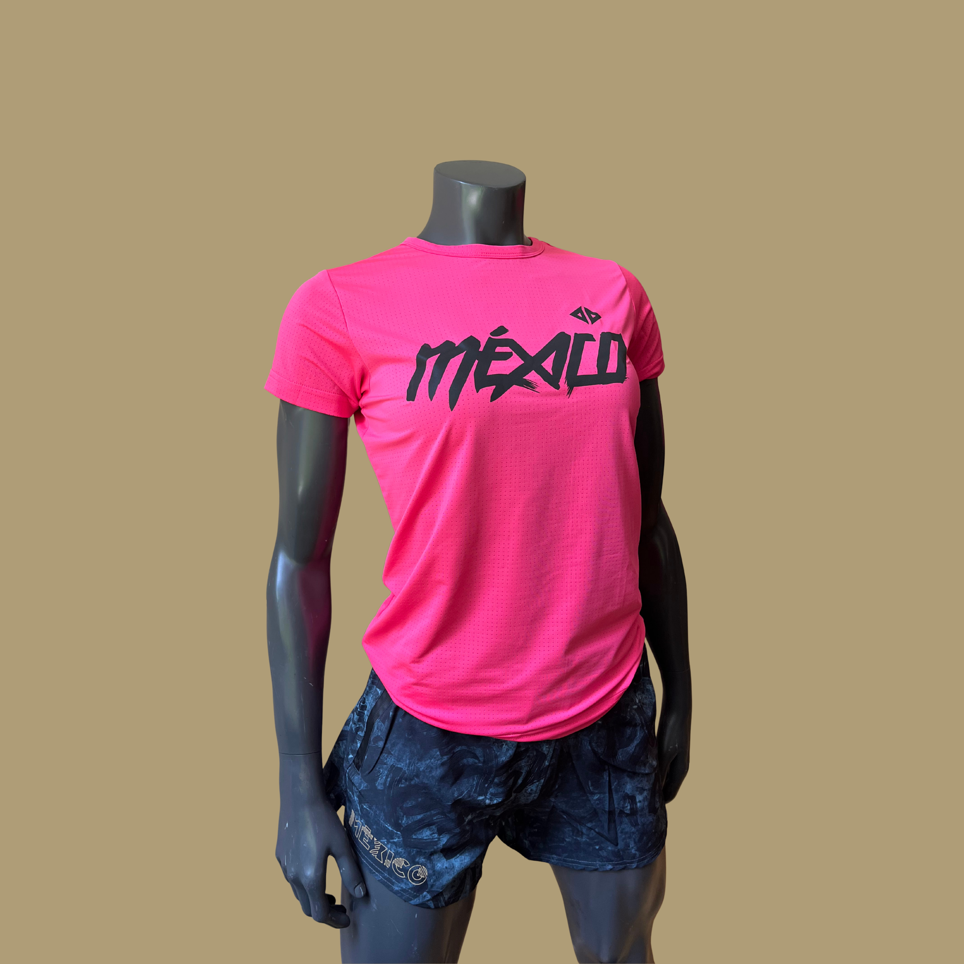 Playera México rosa neón Dama