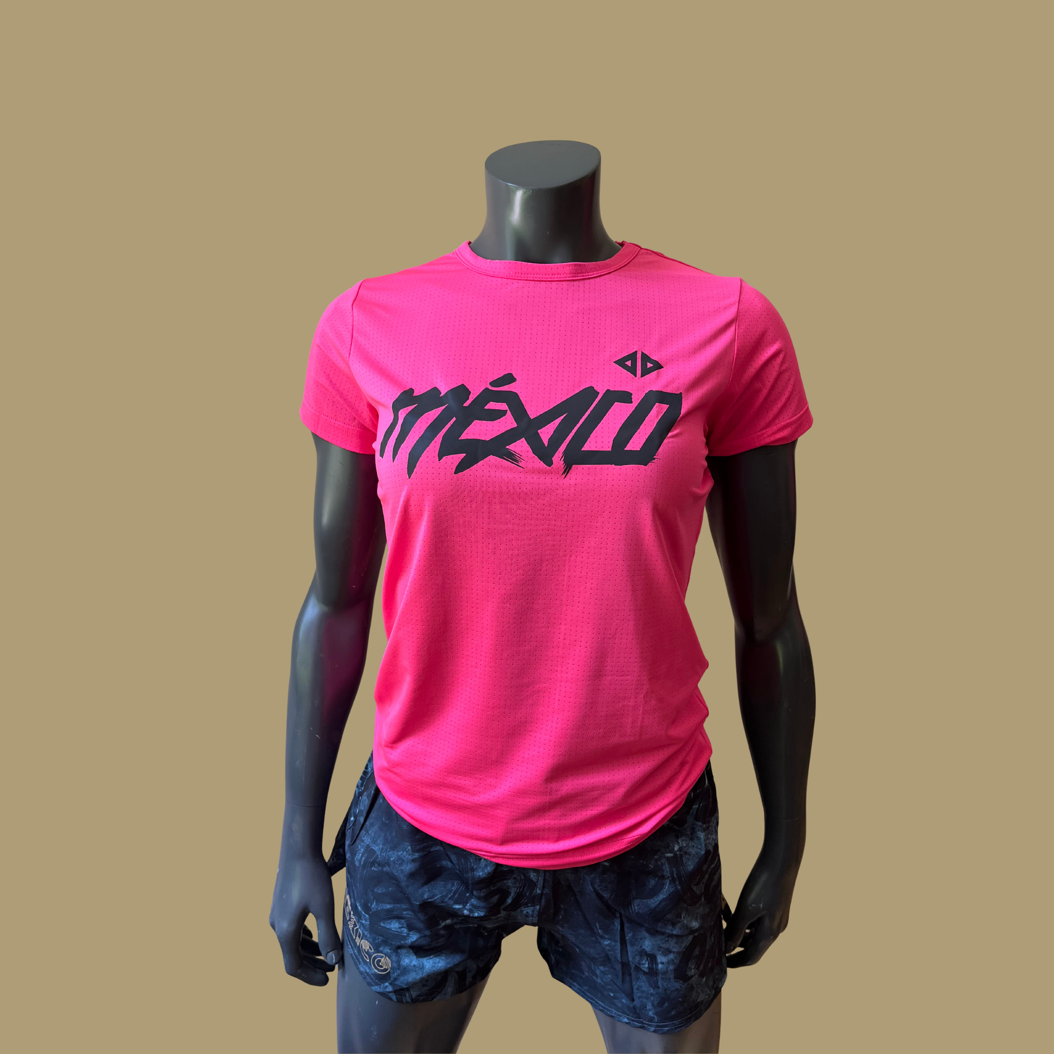 Playera México rosa neón Dama