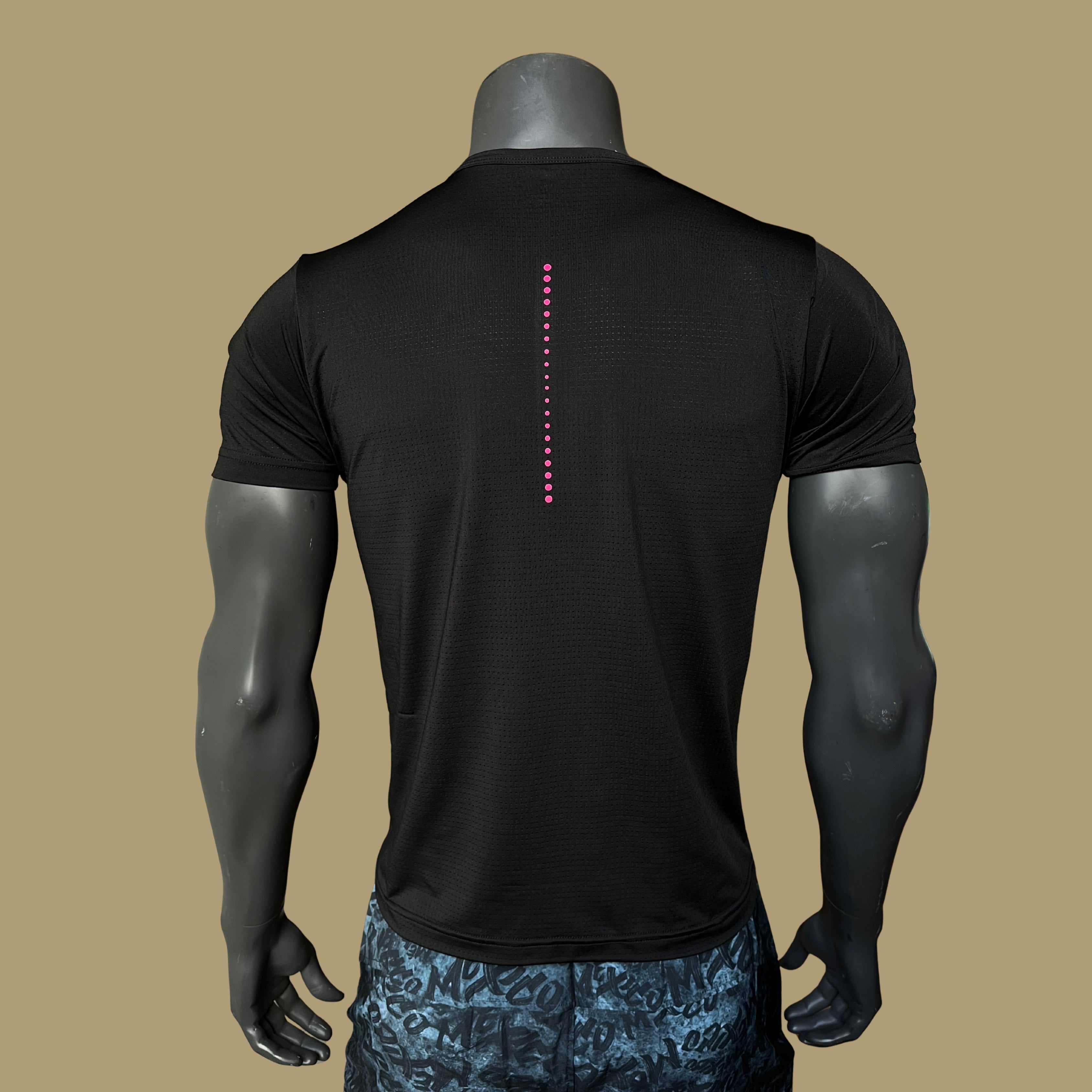 Playera México negro con rosa neón caballero