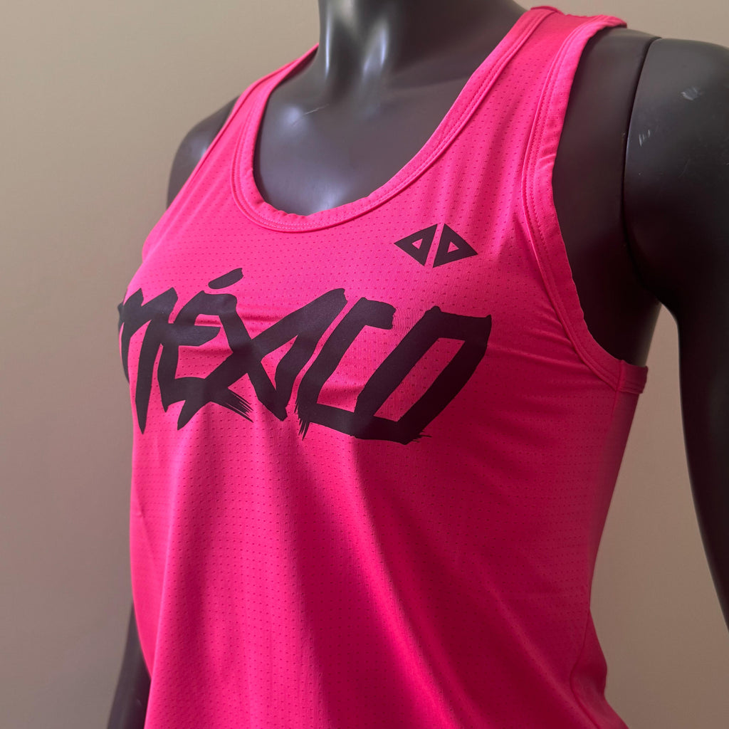 Camiseta México rosa neón Dama