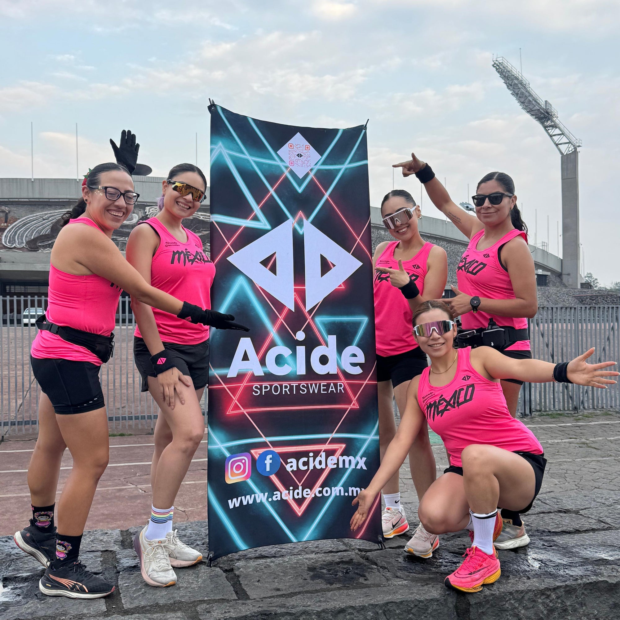 Camiseta México rosa neón Dama