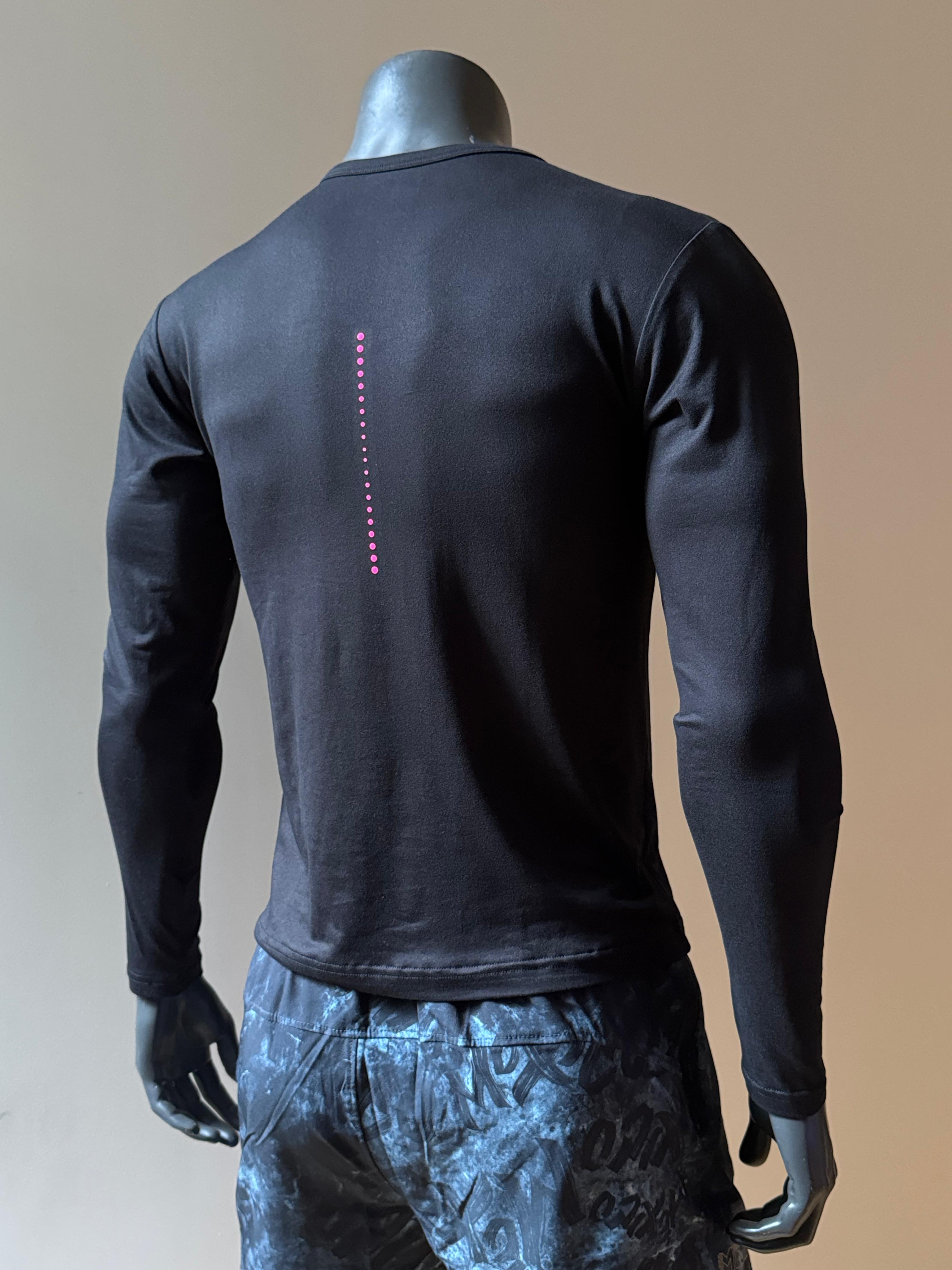 playera M/L México Negro con rosa neón caballero