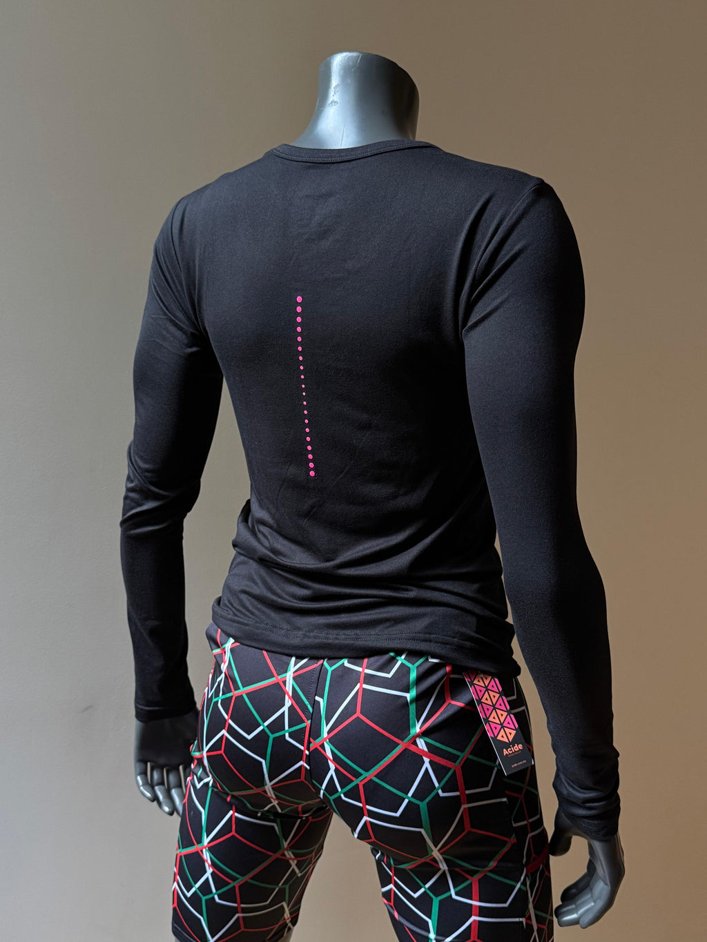 playera M/L México Negro con rosa neón dama