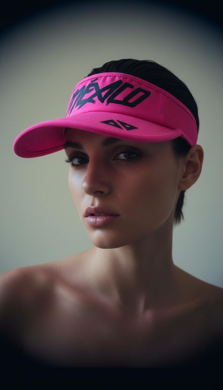 Visera México rosa con negro