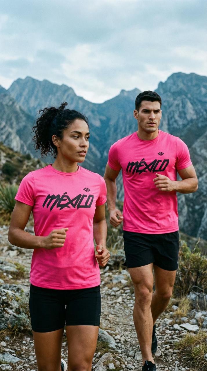 Playera México rosa neón Dama