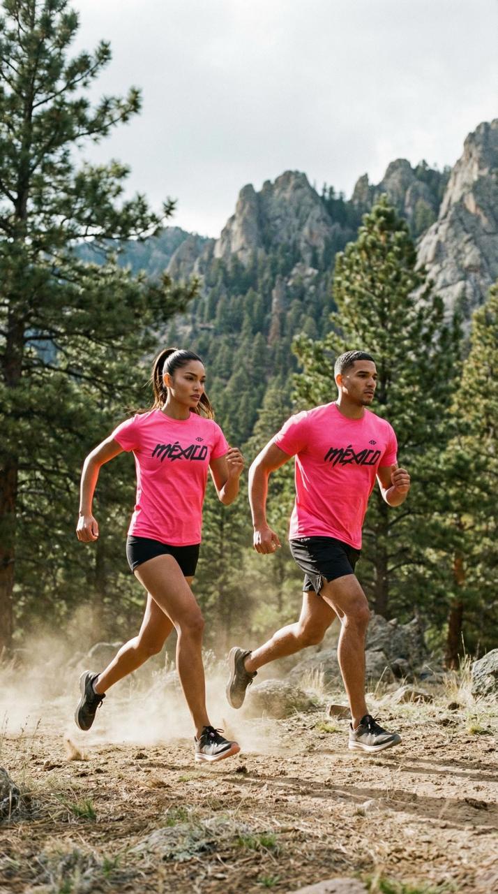 Playera México rosa neón caballero