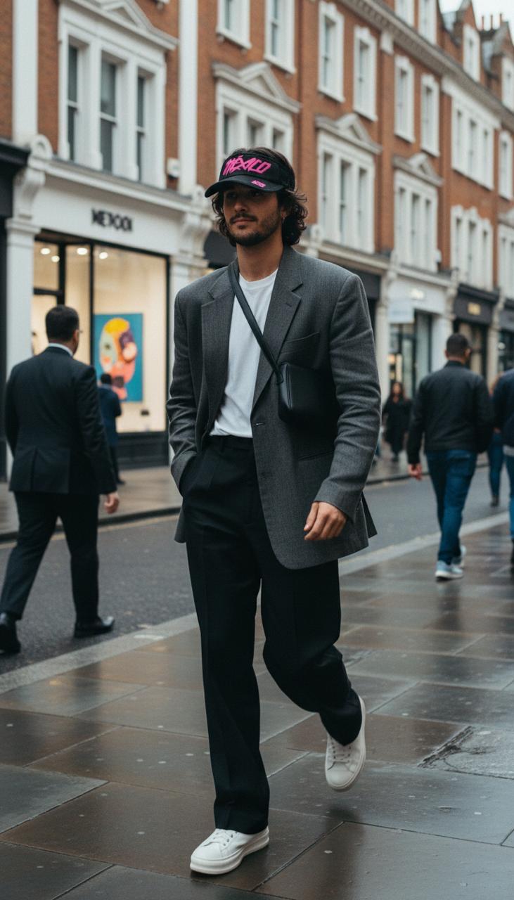 Visera México negro con rosa neón