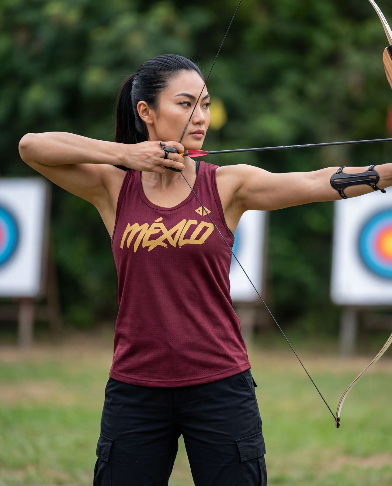 Camiseta México Quetzalcóatl guinda super dry Dama