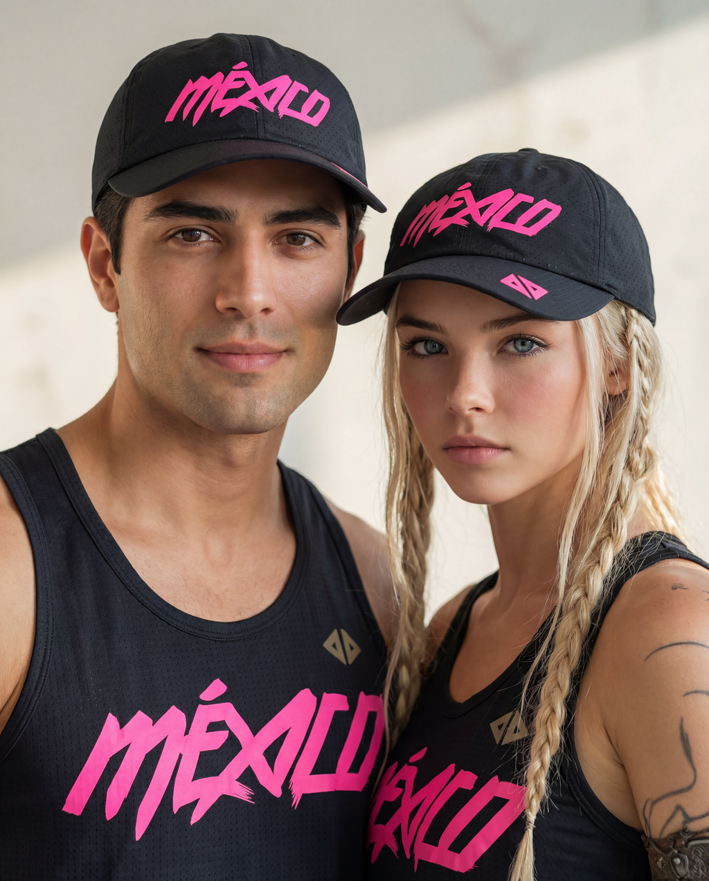Gorra super dry Acide negro con rosa neón