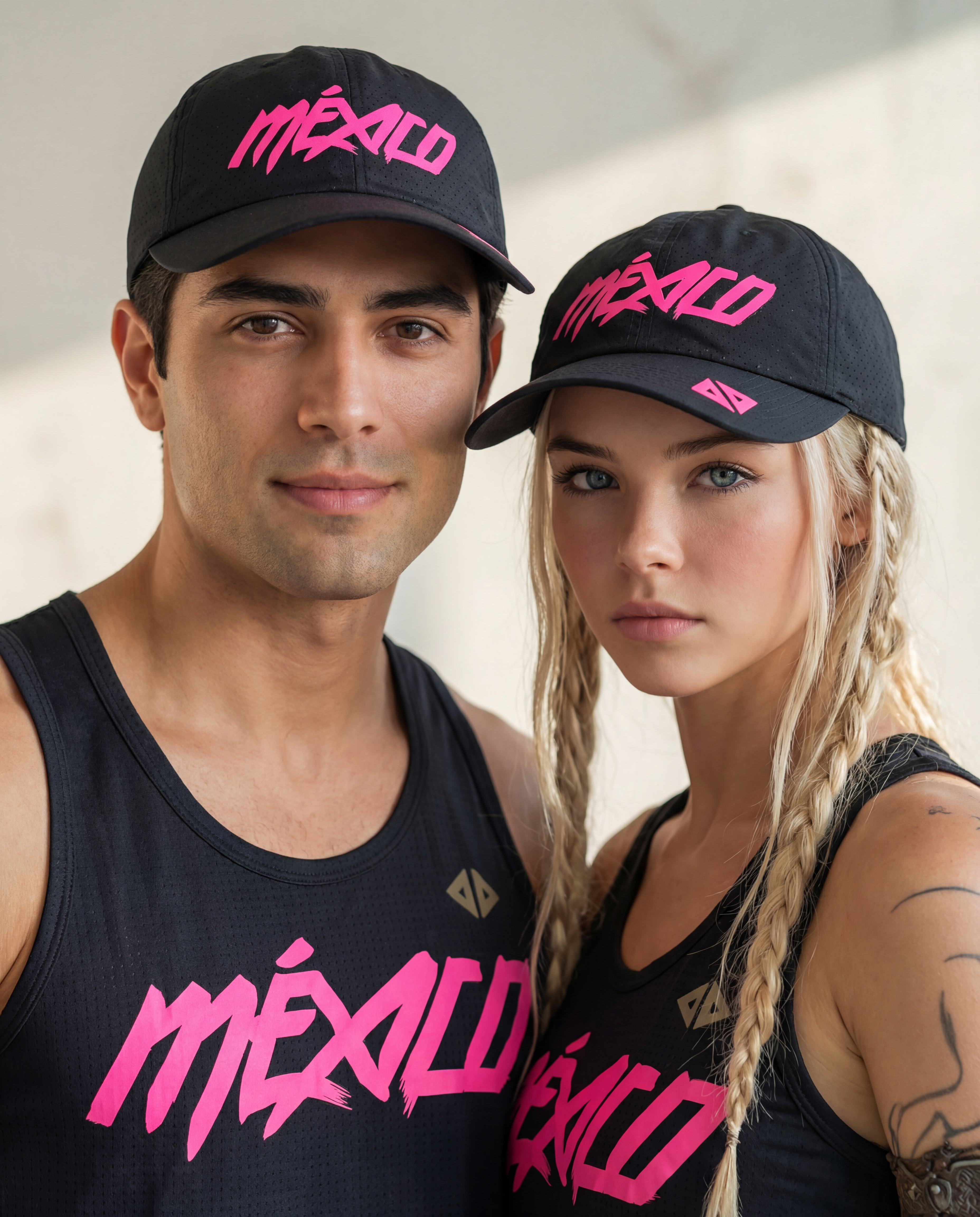 Gorra super dry Acide negro con rosa neón
