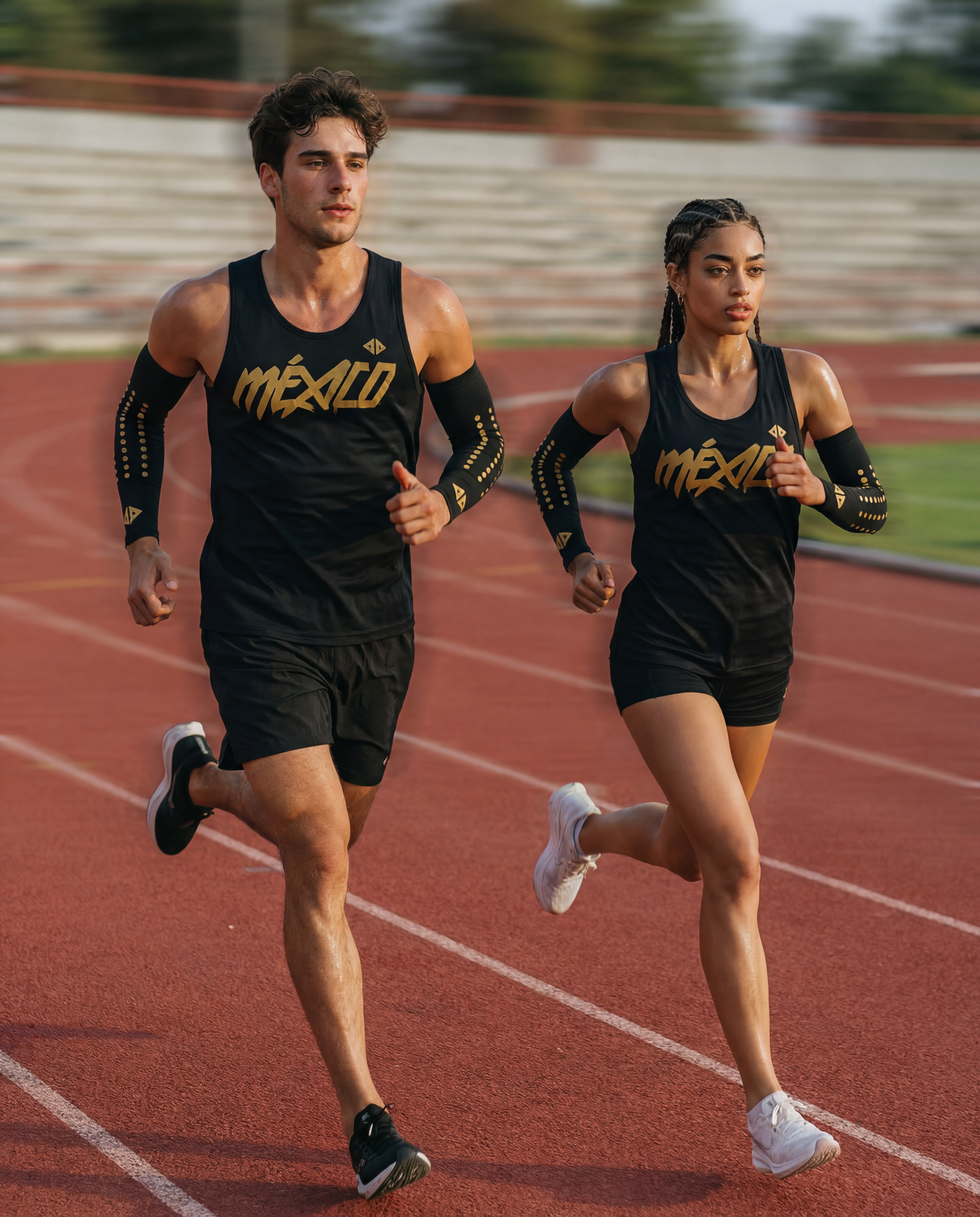 Mangas Deportivas Negras reflex oro