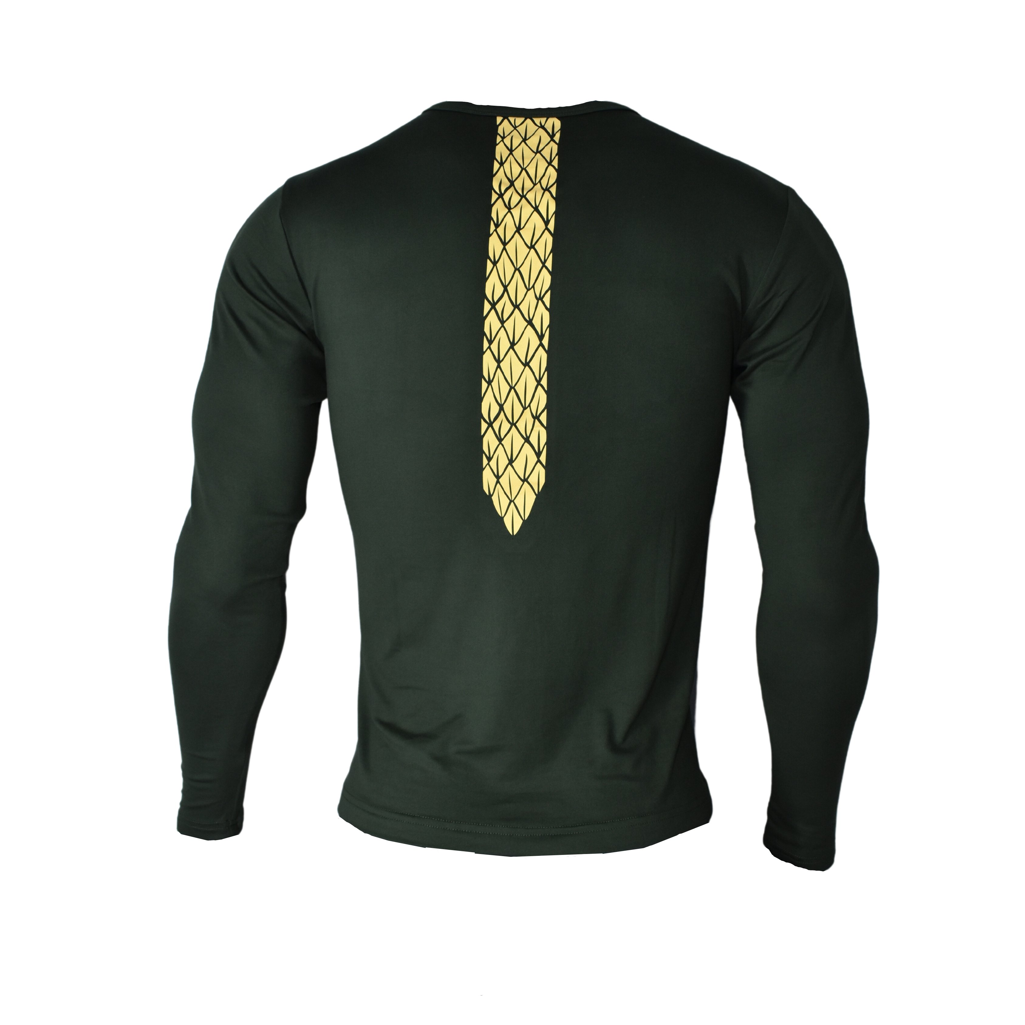 Playera México Quetzalcóatl caballero manga larga verde militar