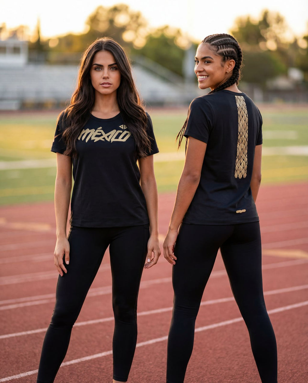 Playera Manga Corta México Quetzalcoatl Negro Dama