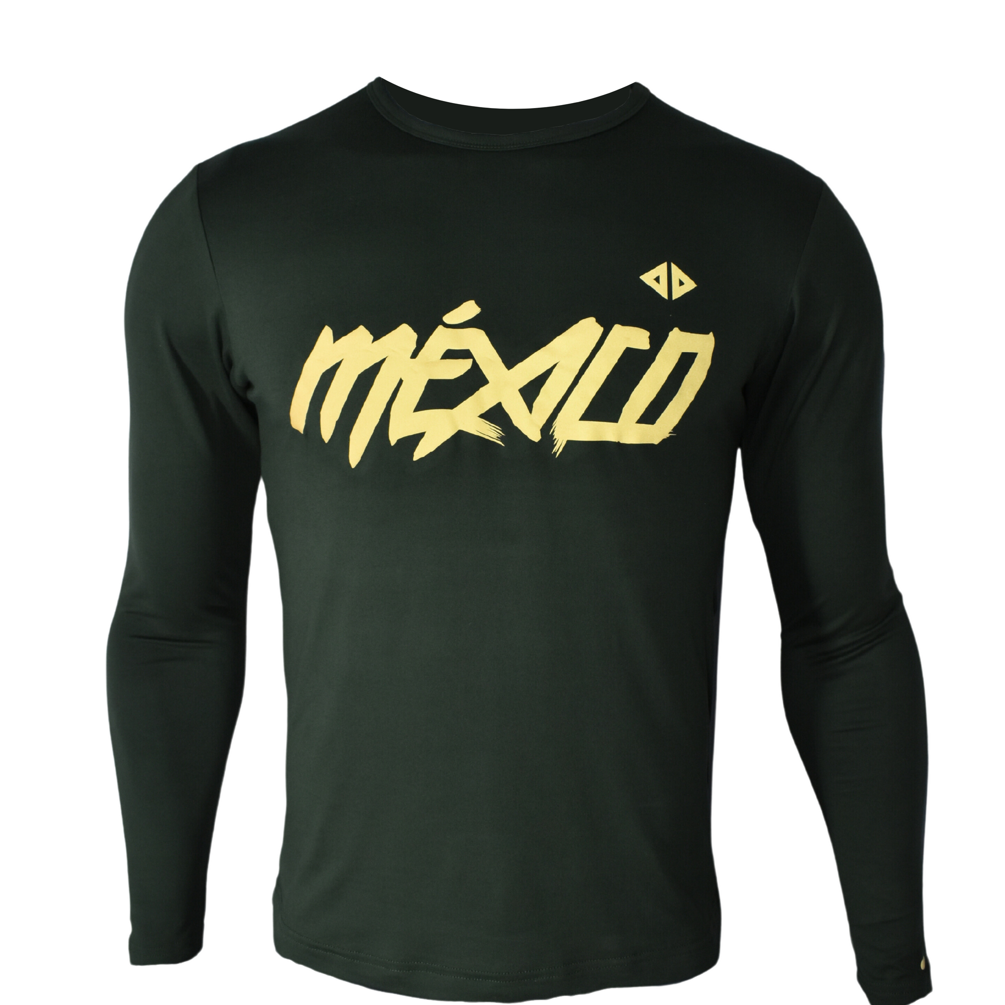 Playera México Quetzalcóatl caballero manga larga verde militar