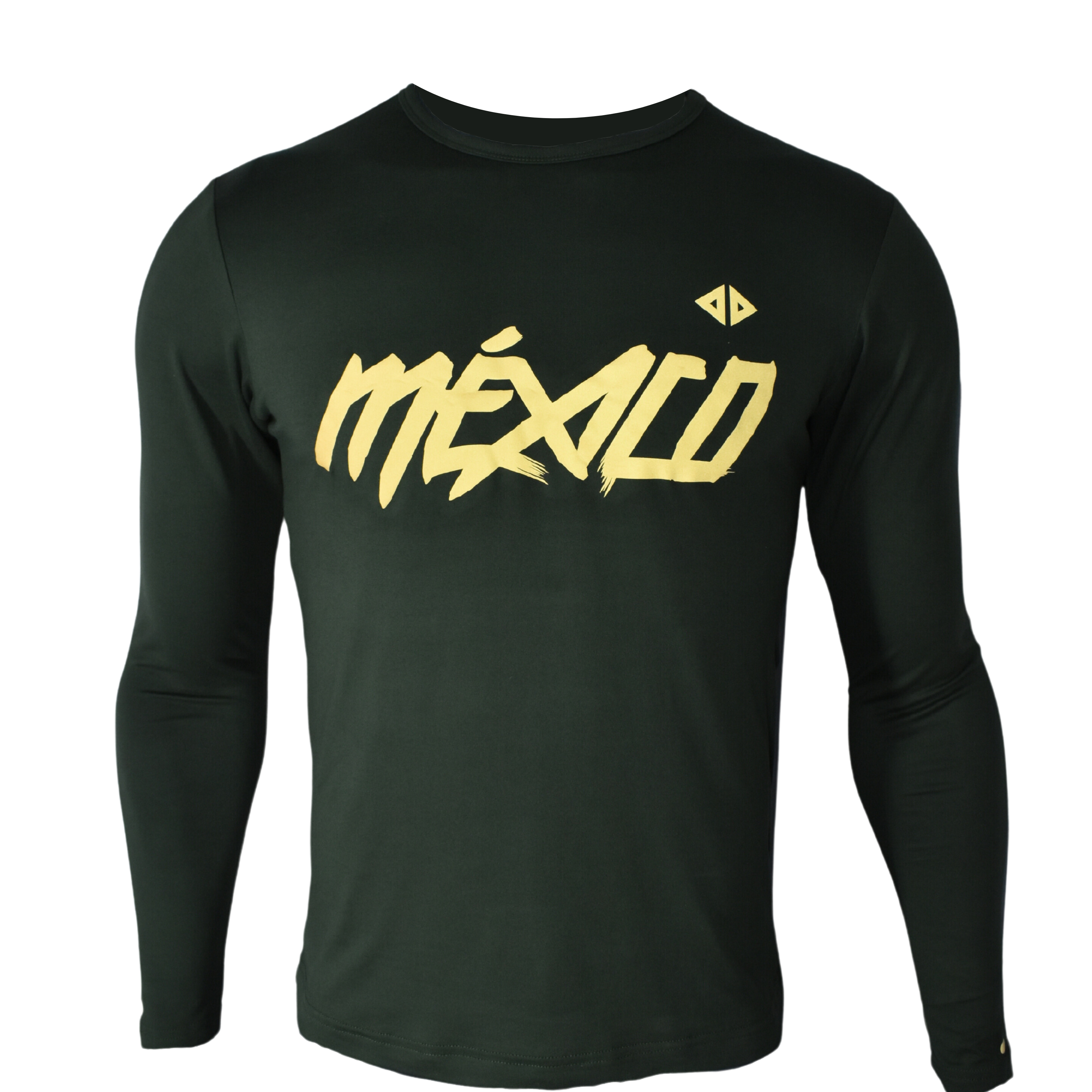 Playera México Quetzalcóatl caballero manga larga verde militar