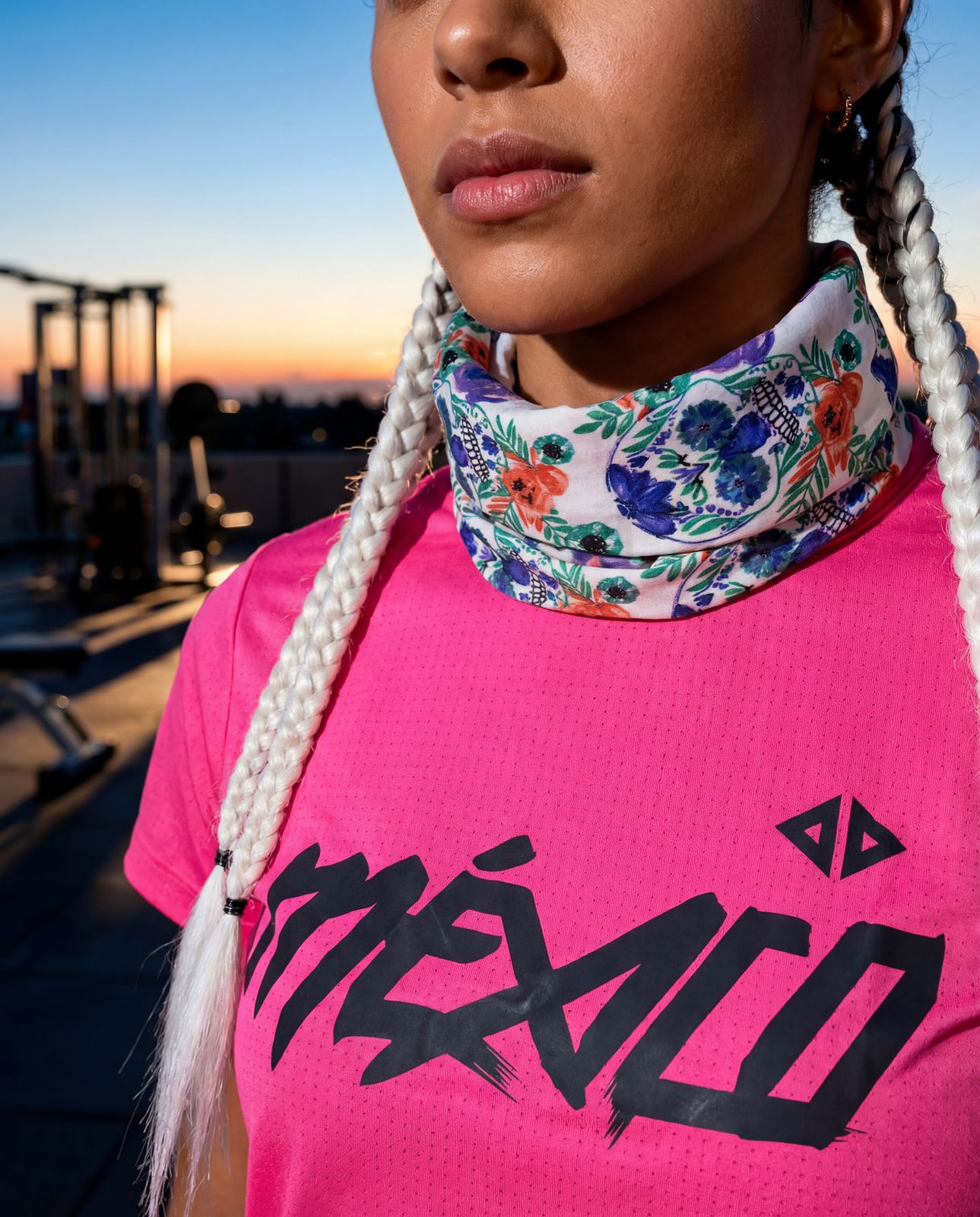 Cuello tubular Skull flowers