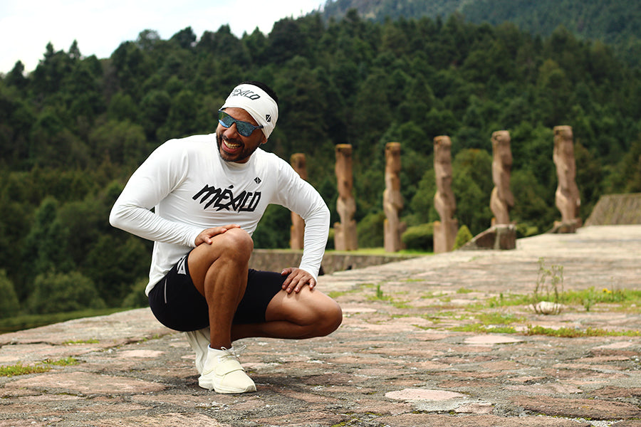 playera M/L México Quetzalcoatl Blanco caballero