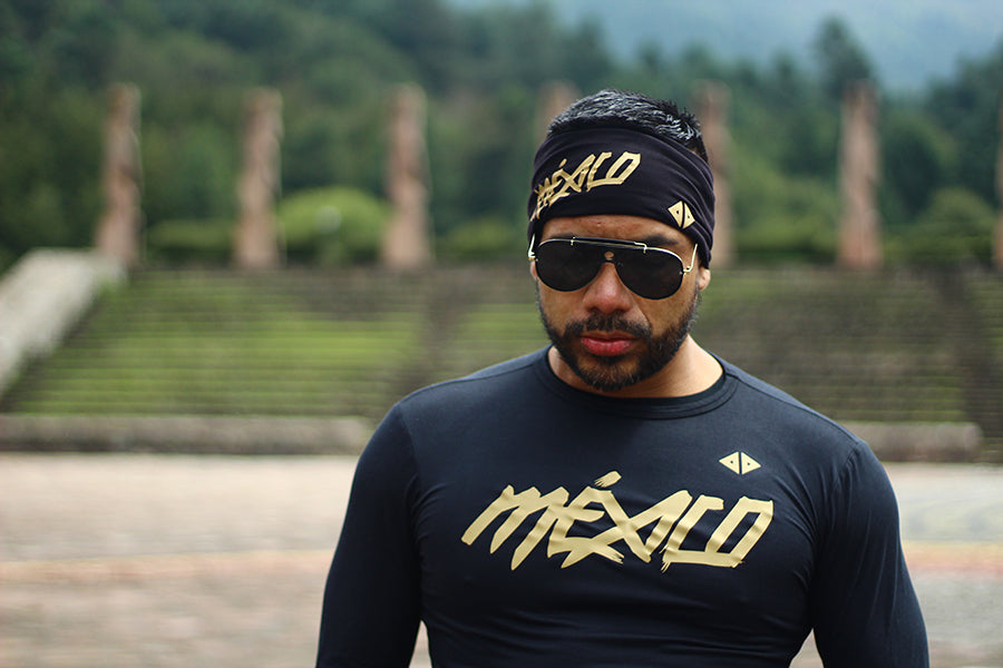 playera M/L México Quetzalcoatl Negro caballero