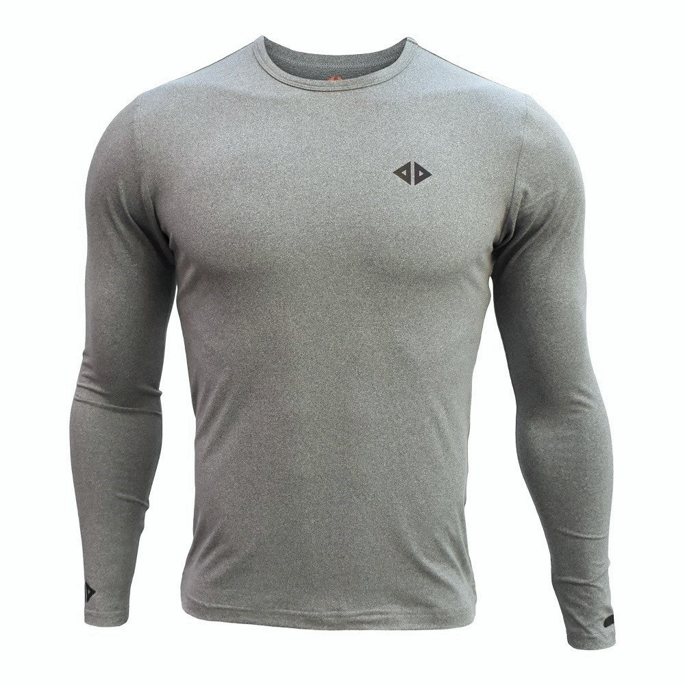 Playera Gris Jaspe Manga Larga Caballero