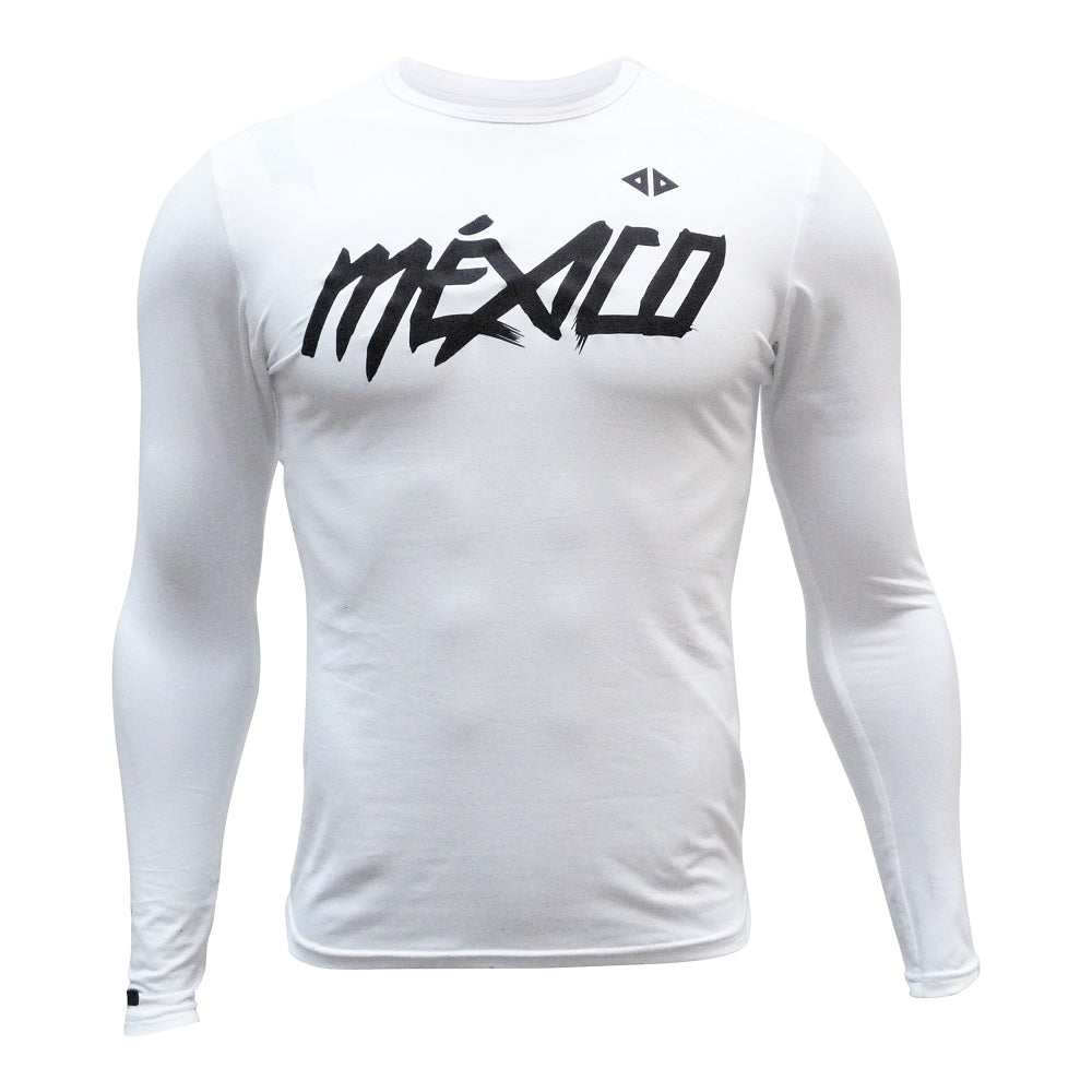 playera M/L México Quetzalcoatl Blanco caballero