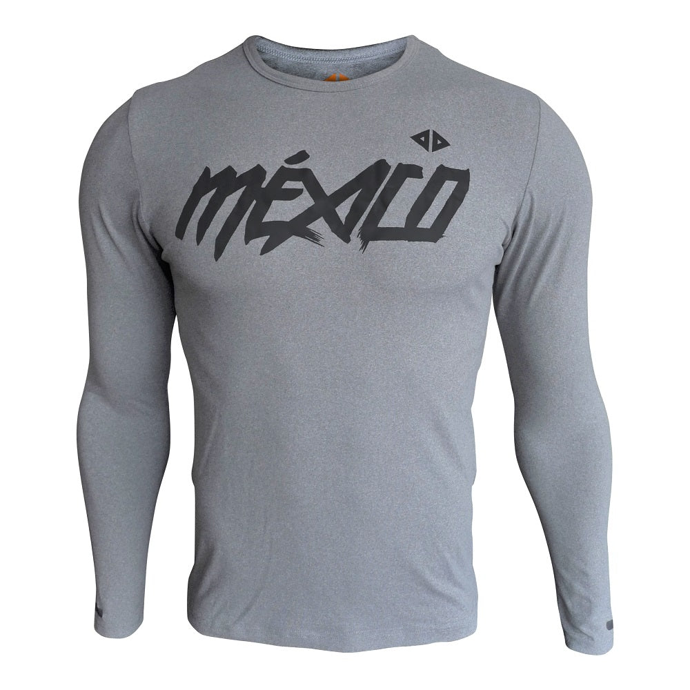 playera M/L México Quetzalcoatl Gris caballero