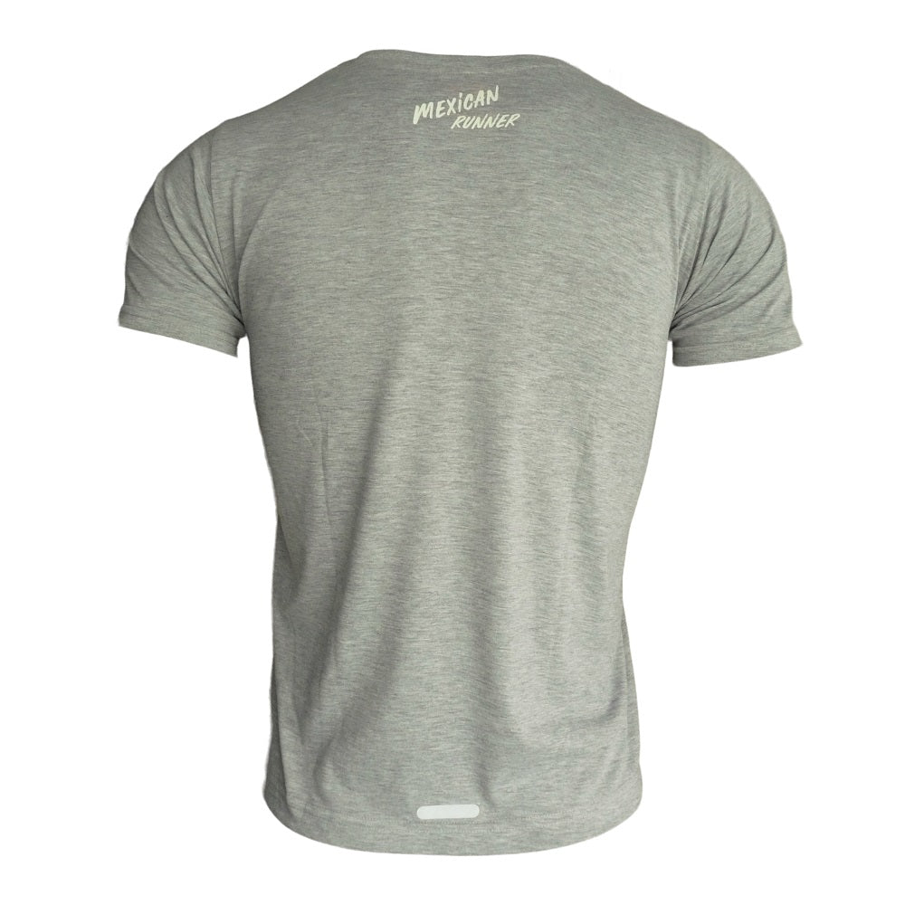 playera "Mexican Runner" Calavera Gris Caballero
