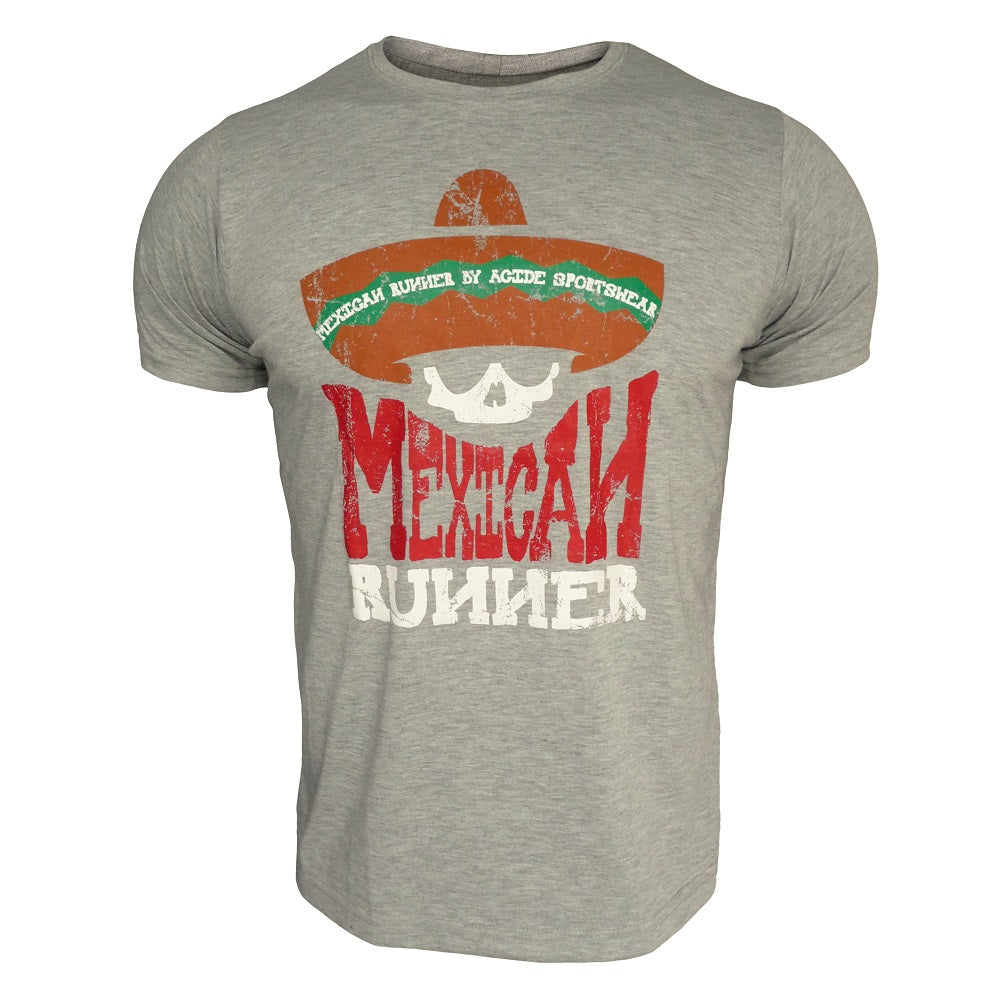 playera "Mexican Runner" Calavera Gris Caballero