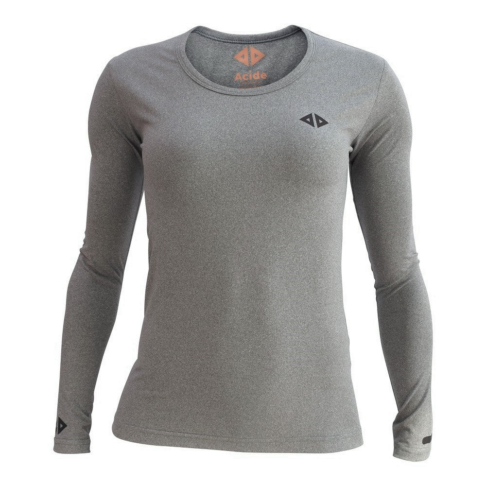 Playera Gris Jaspe Manga Larga Dama