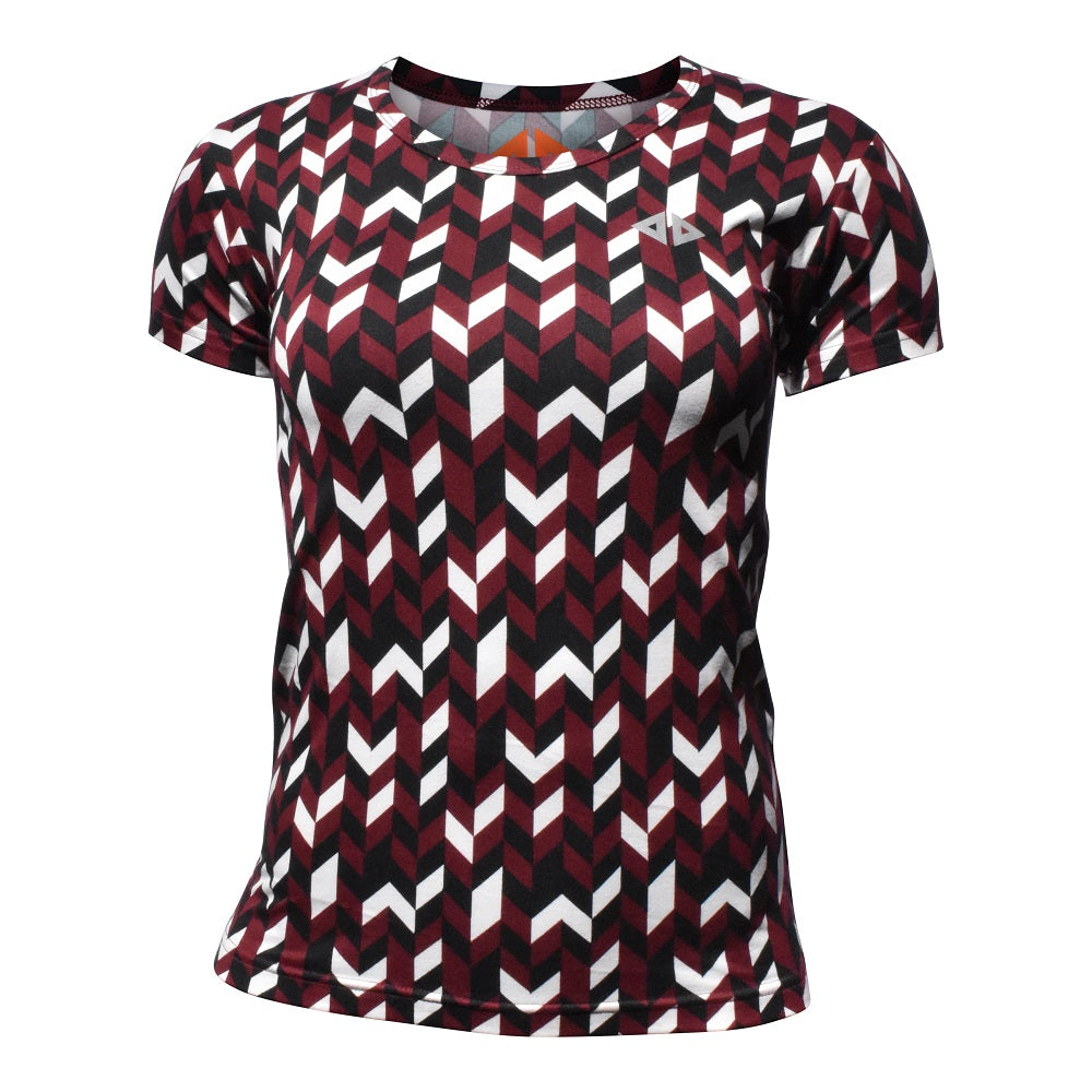 Playera Two Lines Rojo Dama