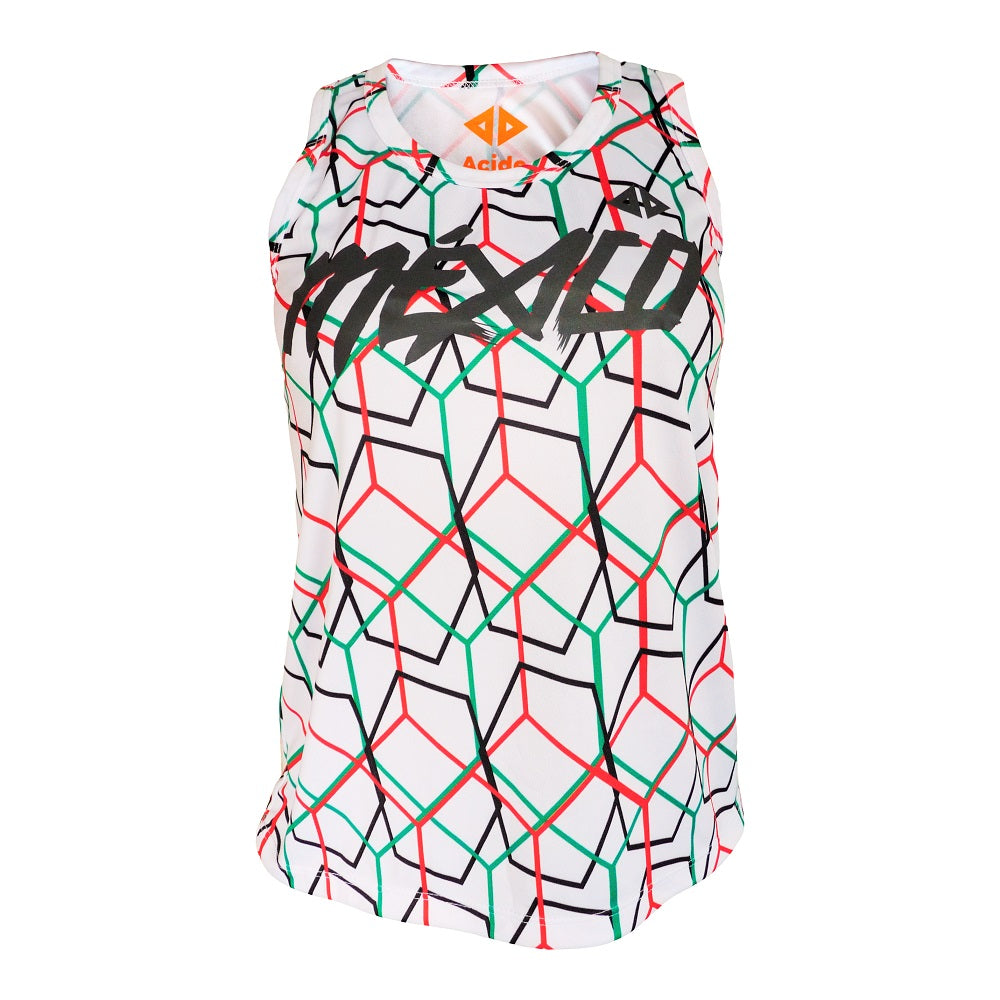 Camiseta Tricolor México Blanco Dama