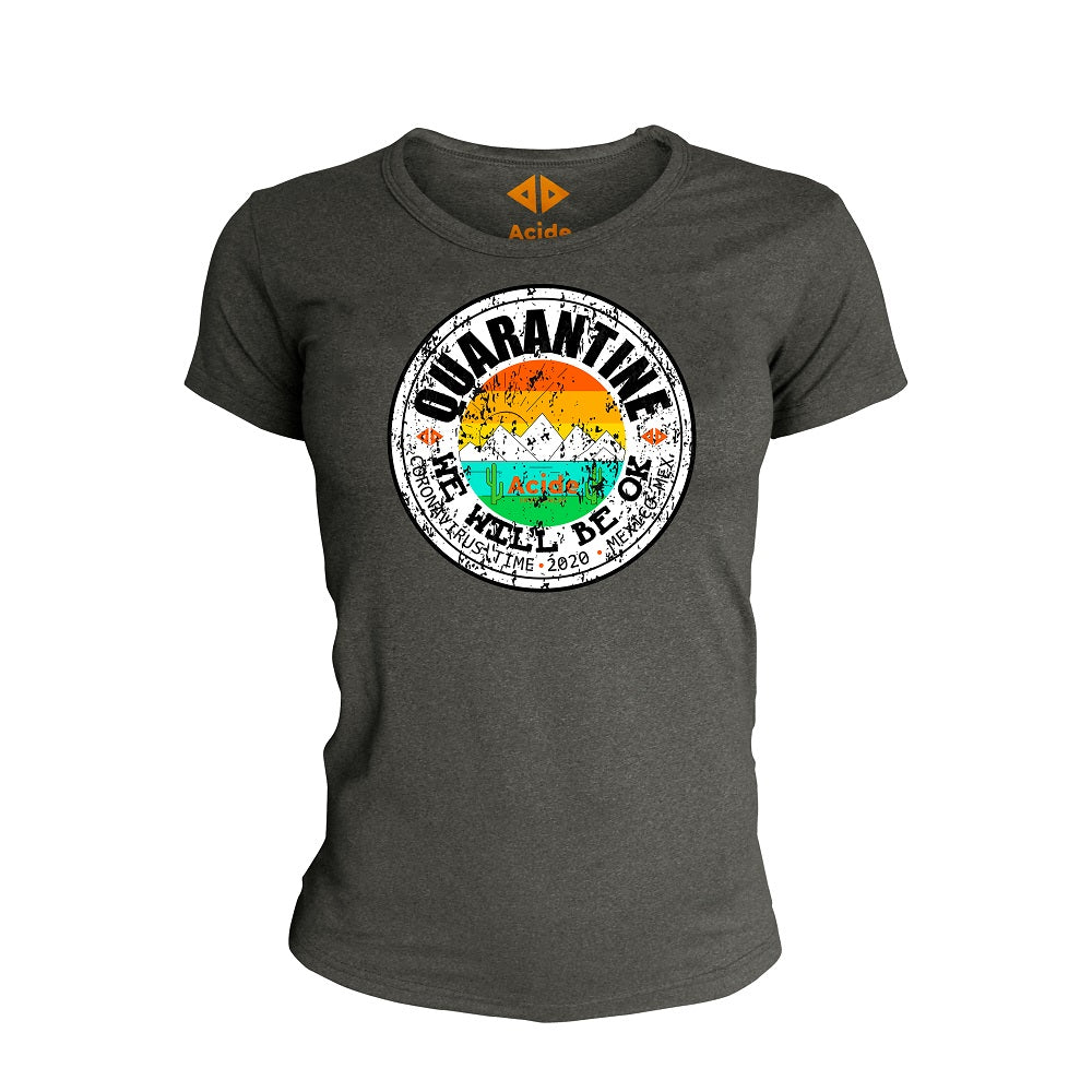 Playera Edición Cuarentena Gris Oxford Dama