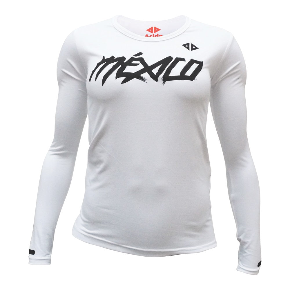 playera M/L México Quetzalcoatl Blanco dama