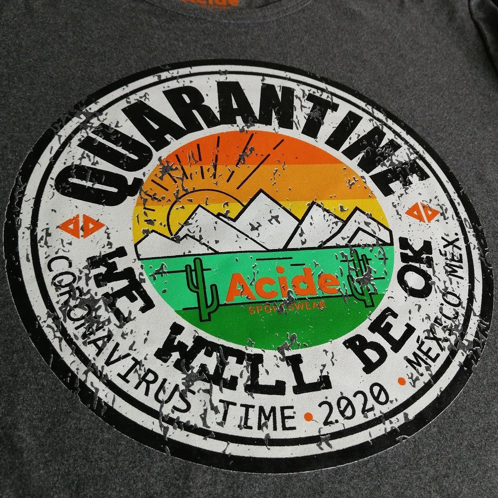 Playera Edición Cuarentena Gris Oxford Dama