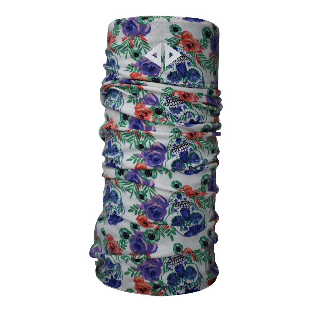 Cuello tubular Skull flowers