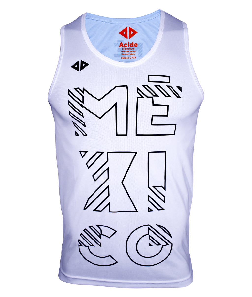 Camiseta México POP blanco caballero