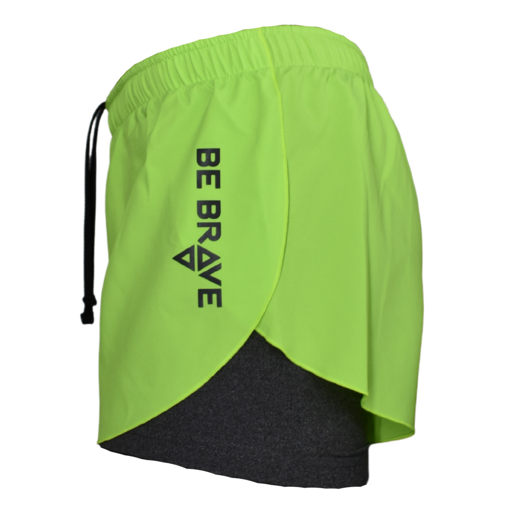 Short be brave amarillo neon mariposa corto dama