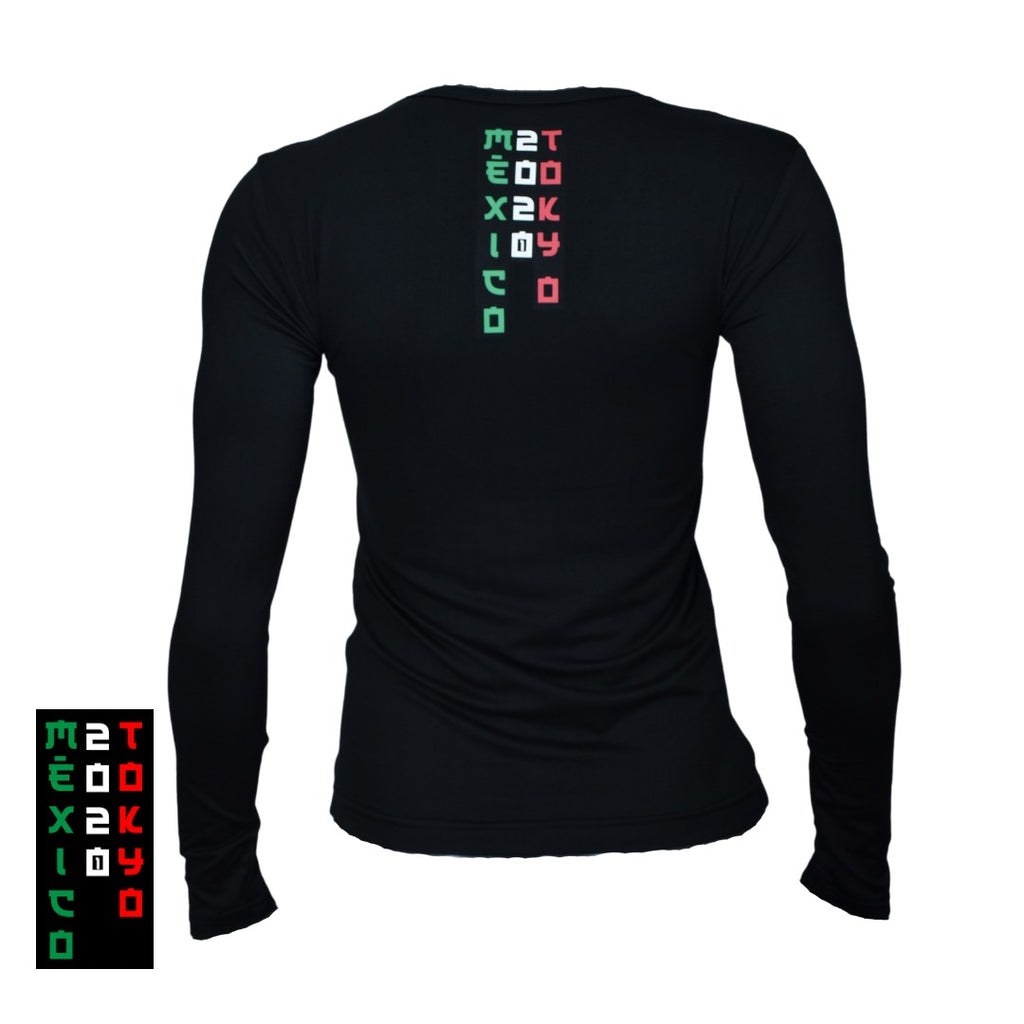 Playera Manga Larga México Tokyo Negro dama