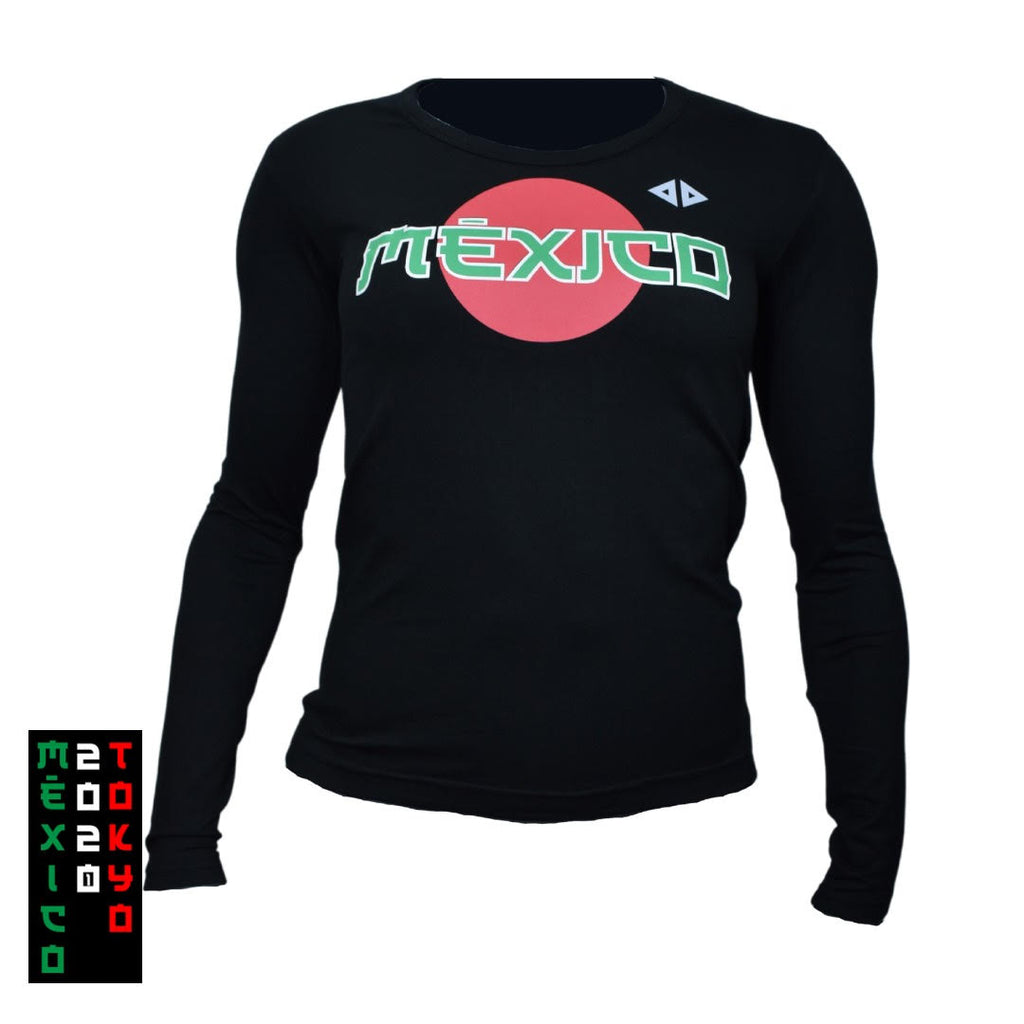 Playera Manga Larga México Tokyo Negro dama